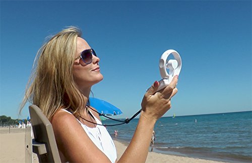 Travelon 3-Speed Personal Folding Fan - Portable Handheld Fan with USB Rechargeable Battery - Perfect for Travel, Office, and Outdoor Activities - White