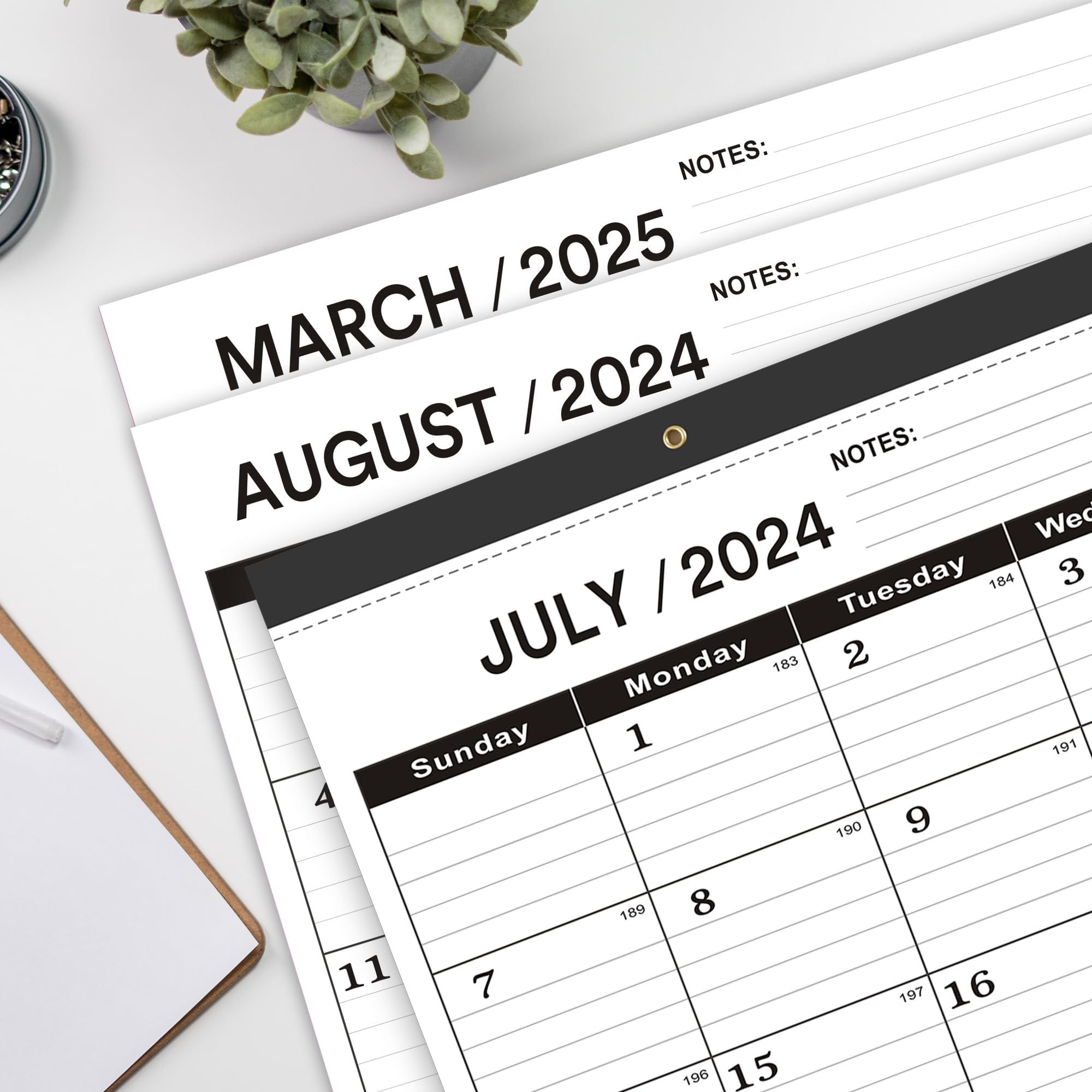 2024-2025 Desk Calendar - 18 Month Large Academic Planner (July 2024 to December 2025) - 17x22