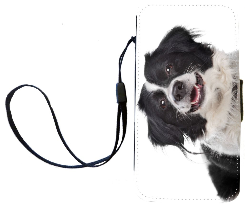Border Collie Dog Flip Wallet Case with Magnetic Flap for Apple iPhone 4 & 4S - Stylish Protective Cover for Everyday Use & Travel