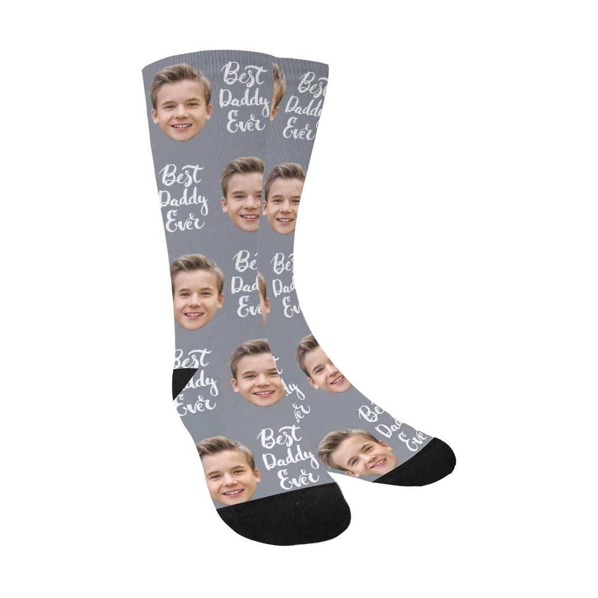 Personalized Custom Face Socks - Best Dad Ever Photo Printed Socks - Unique Father's Day Gift for Dad, Husband, Grandpa - Perfect for Birthdays, Anniversaries & Special Occasions