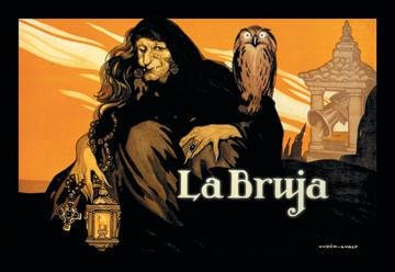 Bruja The Witch Art Print - 20x30 Inches Unframed Poster, Gothic Wall Decor for Halloween, Witchcraft & Wiccan Altars - Perfect for Home, Office & Gift Giving