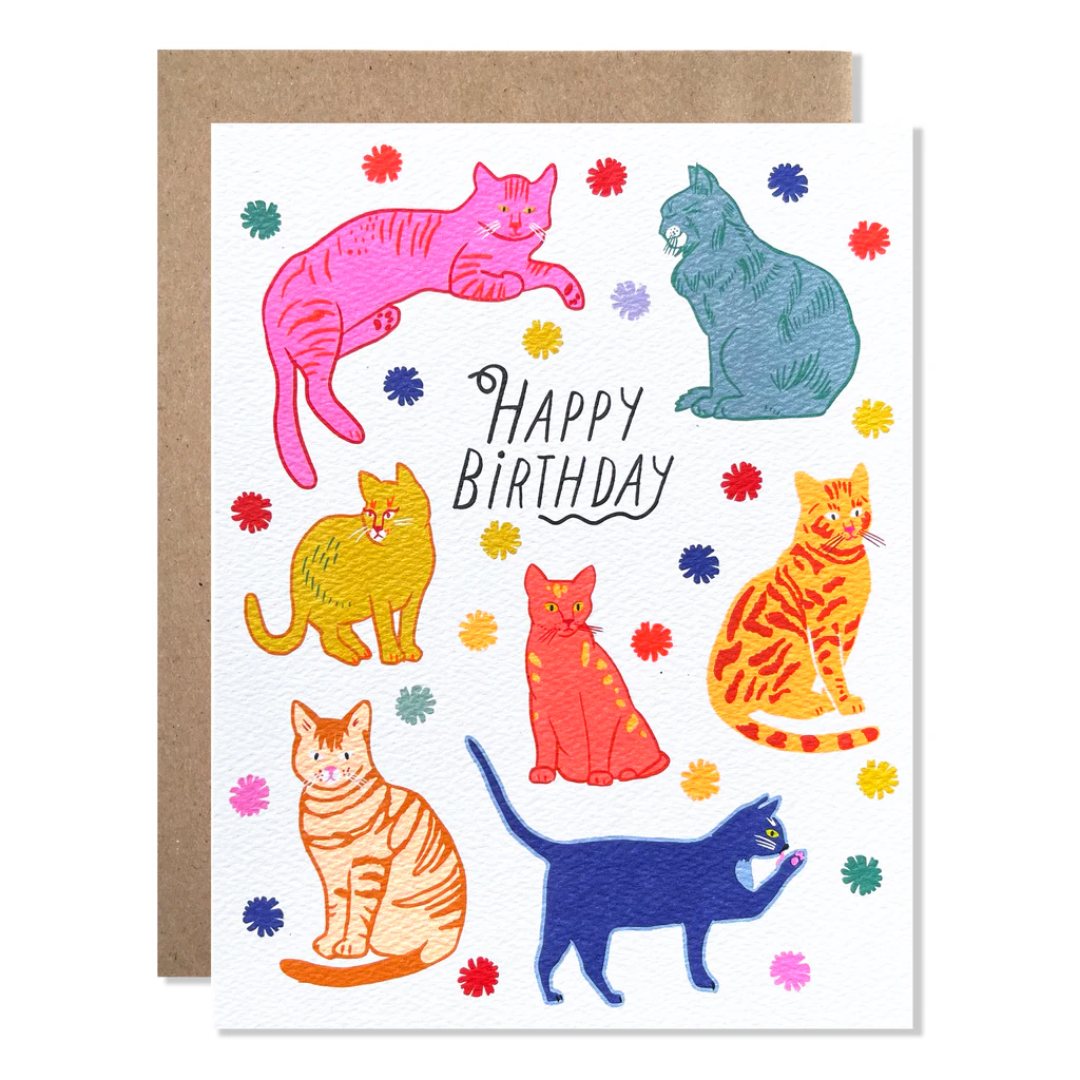 Birthday Cats Greeting Card - Funny Cat Lover Birthday Card for Women & Men - Perfect for Cat Lovers, Birthday Parties & Special Occasions
