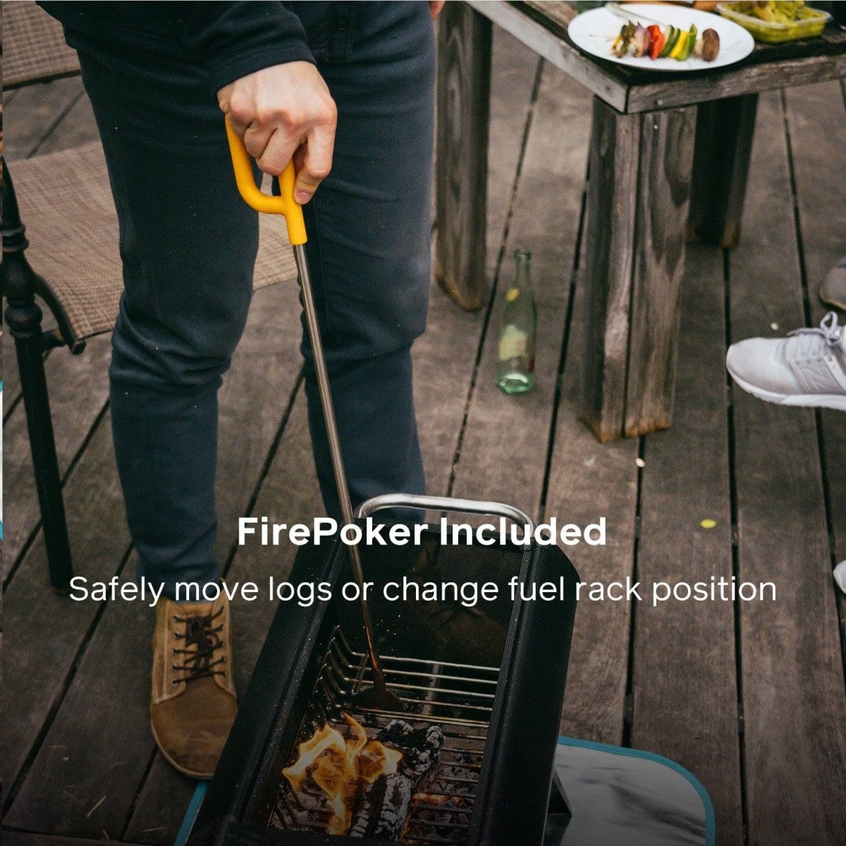 Fire Pit Essentials Kit - Complete Outdoor Fire Pit Accessories Set for Camping, Backyard & Patio - Includes Poker, Cover, Gloves & More