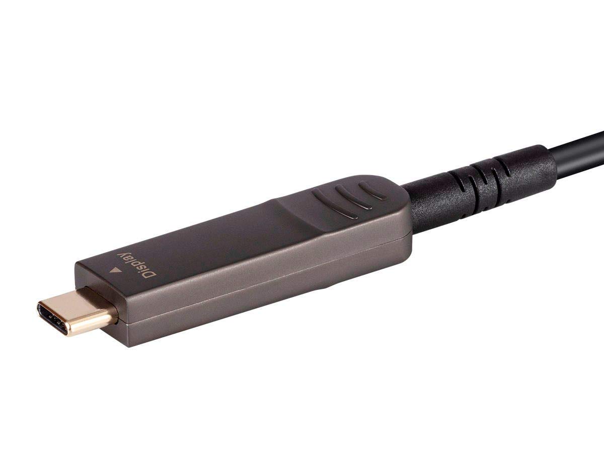 Monoprice SlimRun AV Series USB-C to USB-C Fiber Optic Video Cable - 4K@60Hz, 21.6Gbps, Gold-Plated Connectors, 100ft - Perfect for Home Theater, Gaming & Office Presentations