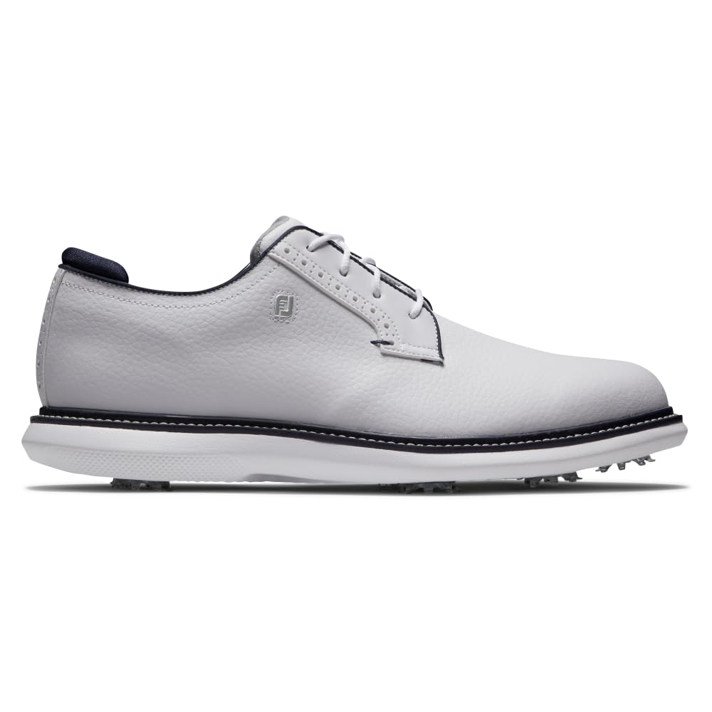 FootJoy Men's Traditions Blucher Golf Shoes – Comfortable & Waterproof Spiked Golf Footwear for Walking the Course | Perfect for Golfers, Country Club Members & Outdoor Sports Enthusiasts