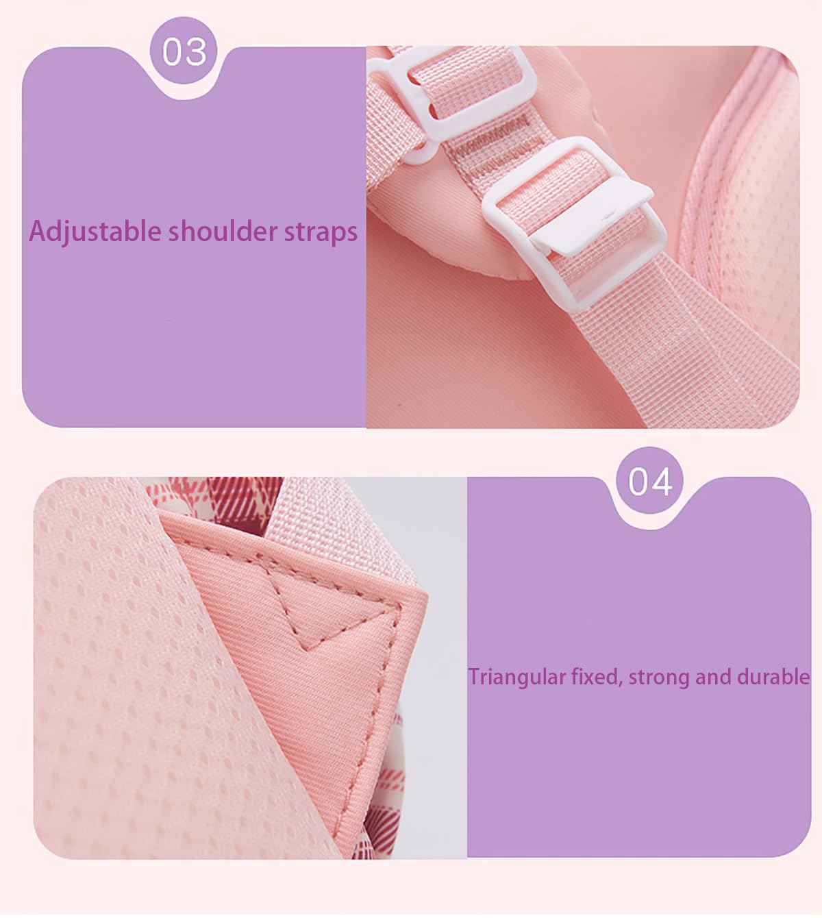 5Pcs Pink Plaid Backpack for School Girls - Cute Kawaii Bookbag for Elementary Students, Teen Kids Daypack for School, Travel & Casual Use (Pink Plaid) - Perfect for Class, Outings & Daily Adventures