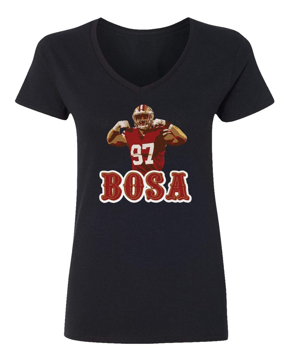 Nick Bosa San Francisco 49ers Women's V-Neck T-Shirt - Black X-Large | NFL Football Fan Apparel for Game Day & Casual Wear