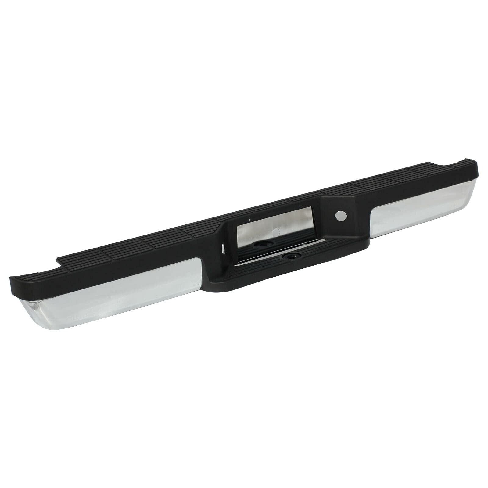 Chrome Rear Step Bumper for 1993-2011 Ford Ranger Fleetside Pickup Truck - Heavy Duty Replacement Part for Off-Roading & Towing