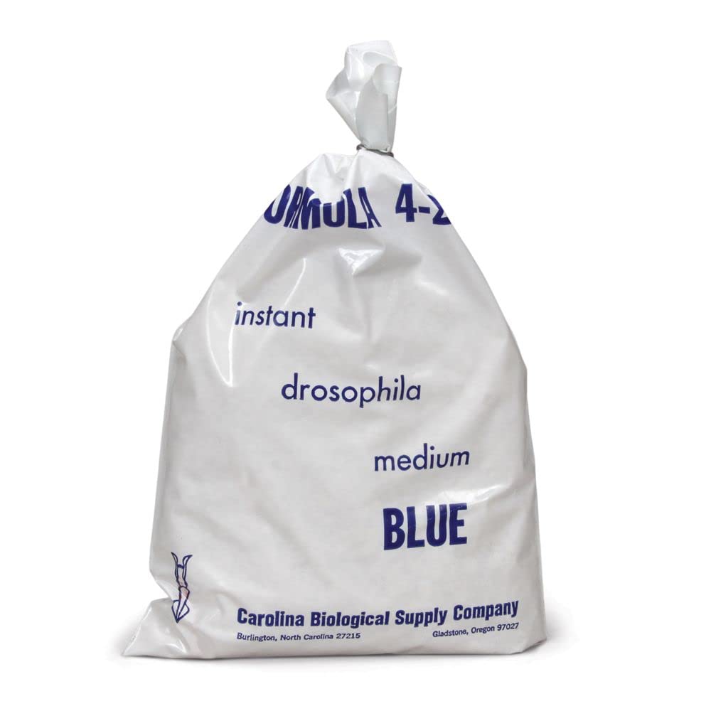 Instant Drosophila Medium Formula 4-24 - Blue - 4 Pack (4-Liter Bags) - Fast Fruit Fly Culture for Science Labs & Genetics Research