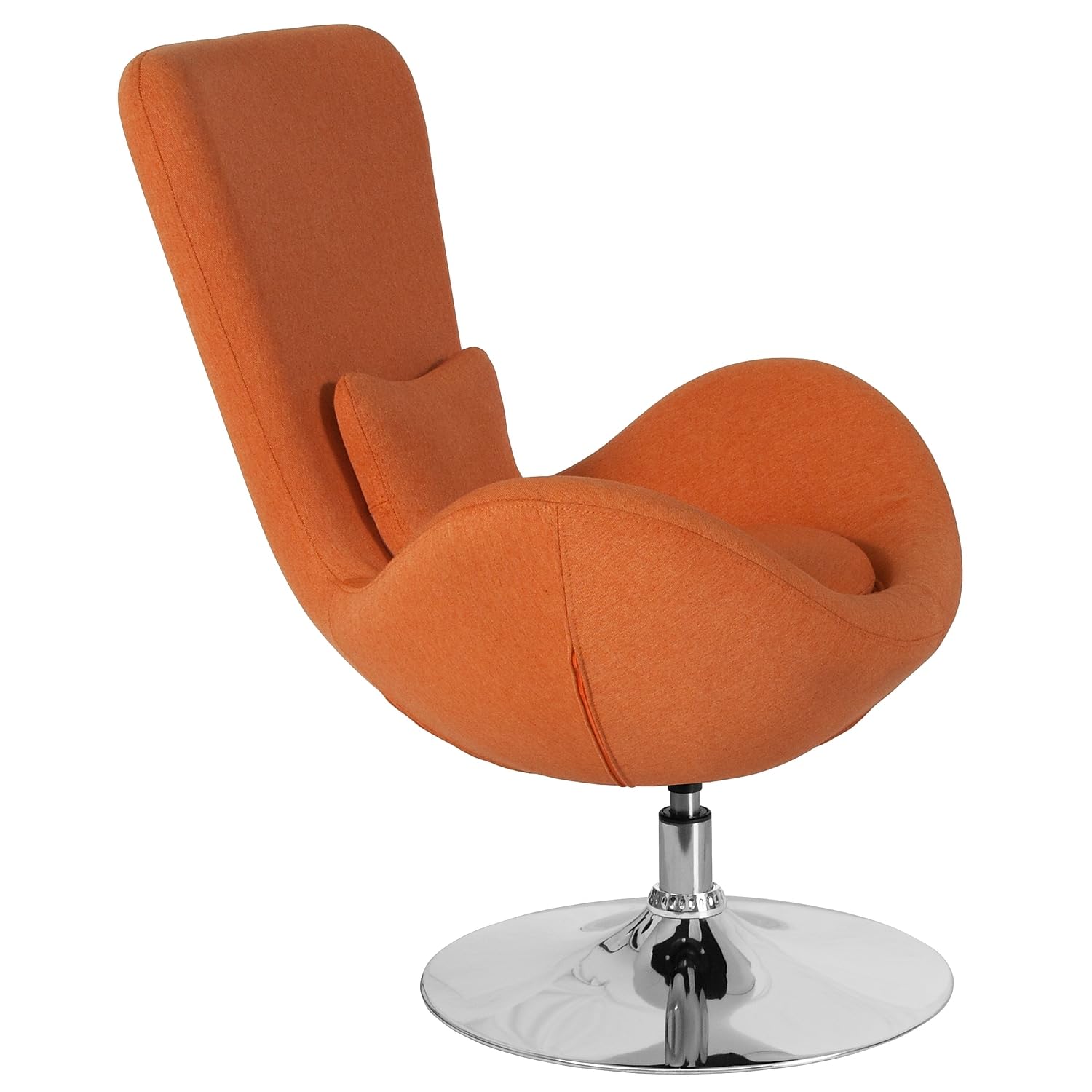 Flash Furniture Egg Series Orange Fabric Side Reception Chair - Modern Office Chair for Waiting Room, Lobby, and Reception Area - Comfortable & Stylish Seating Solution