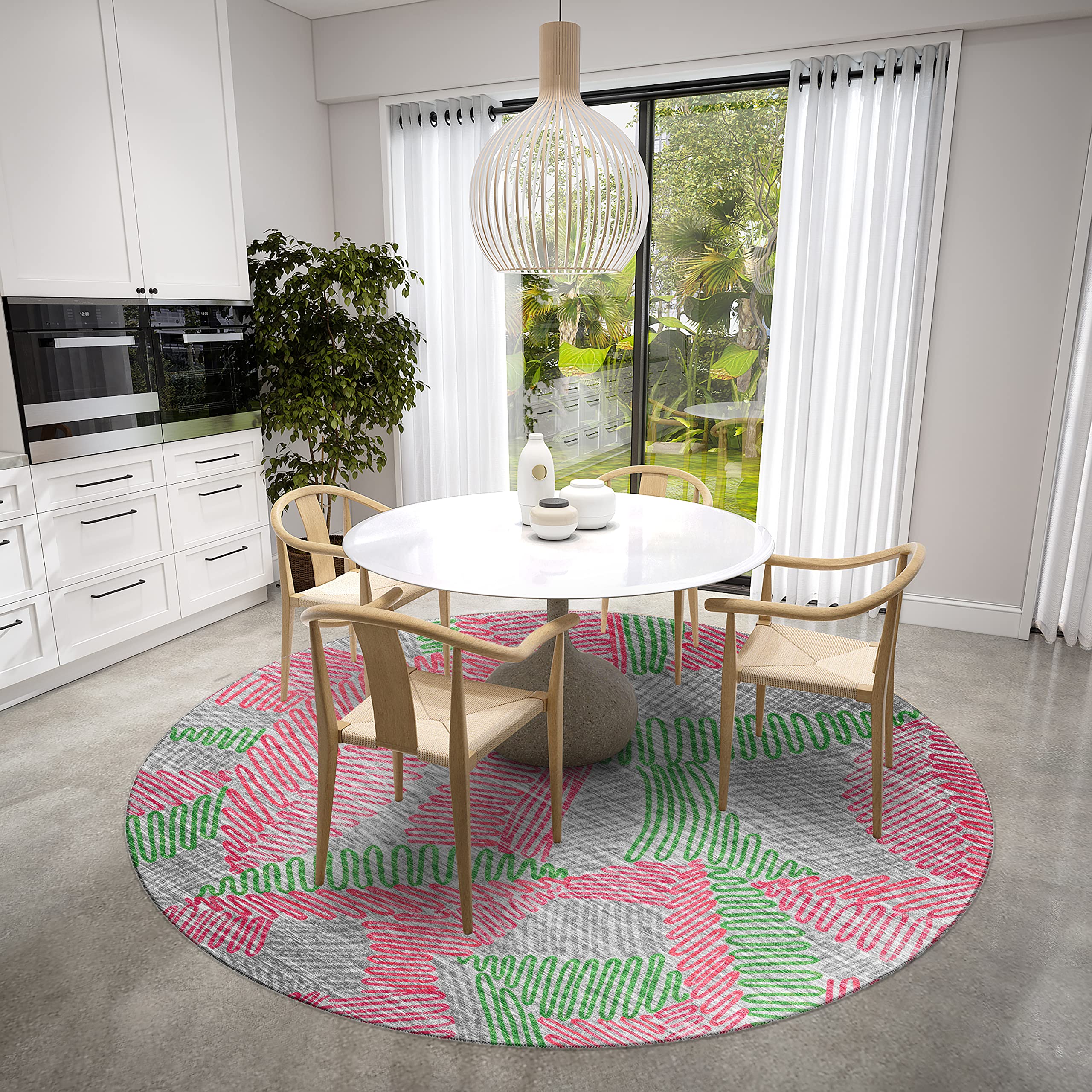 Addison Rugs Yuma AYU41 Pink 8' x 8' Square Area Rug - Soft Plush Shag Carpet for Living Room, Bedroom, Nursery - Non-Slip & Easy to Clean Home Decor