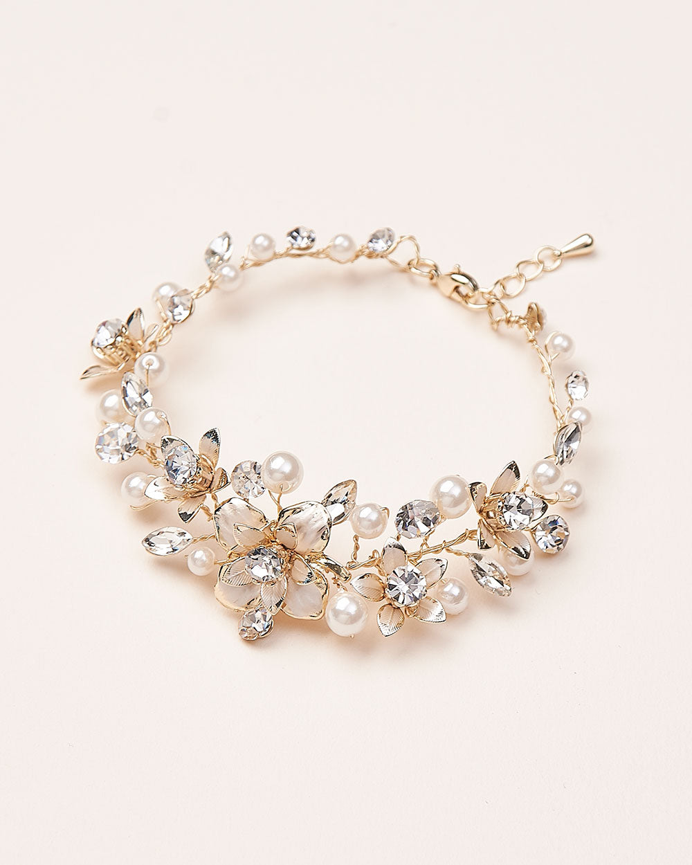 Elegant Petite Pearl & Floral Bracelet for Women - Dainty Handmade Jewelry Gift for Her - Perfect for Weddings, Date Nights & Special Occasions
