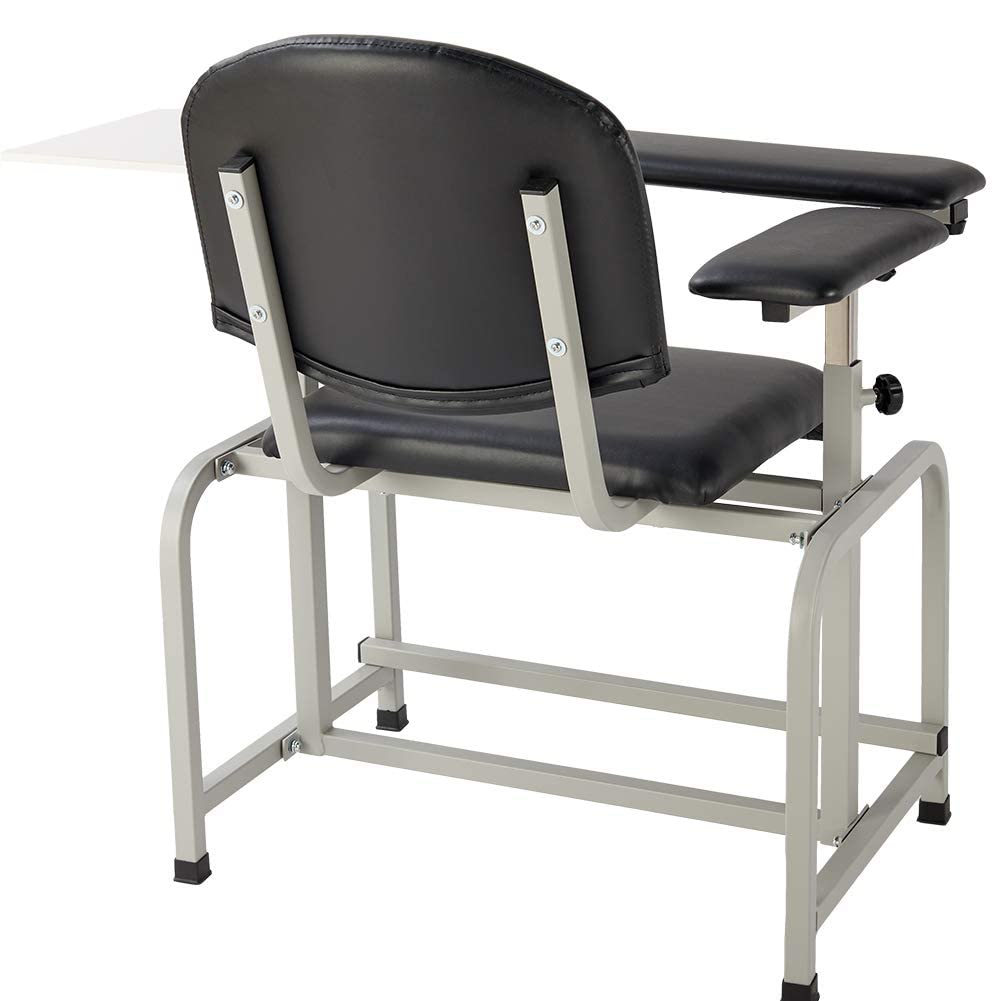 Medical Blood Drawing Chair with Adjustable Armrest & Side Tray - Phlebotomy Chair with Soft Padded Seat for Clinics, Hospitals, and Labs - Comfortable Patient Examination Chair for Blood Tests & IV Procedures