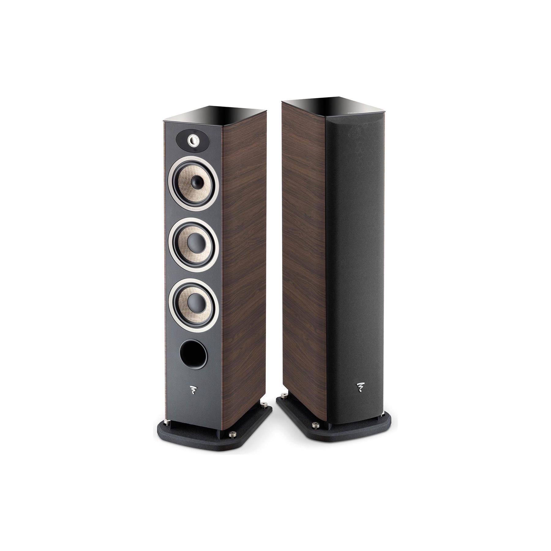 Focal Aria 926 Walnut Floor Standing Speakers - High-End Home Audio System for Music & Movie Theater Experience