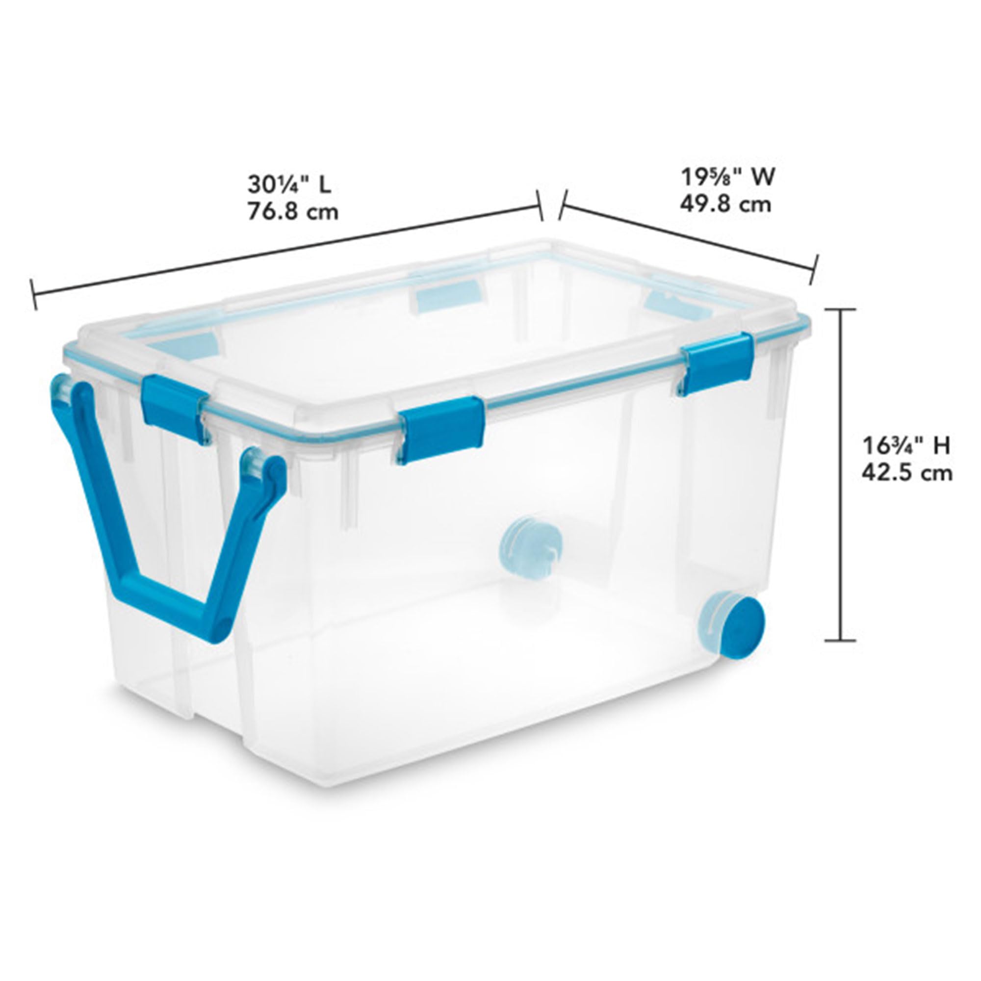 Sterilite 9-Pack 120 Quart Clear Weatherproof Storage Bins with Latching Lids and Wheels - Heavy Duty Plastic Organizer for Garage, Basement, Closet & Home Organization