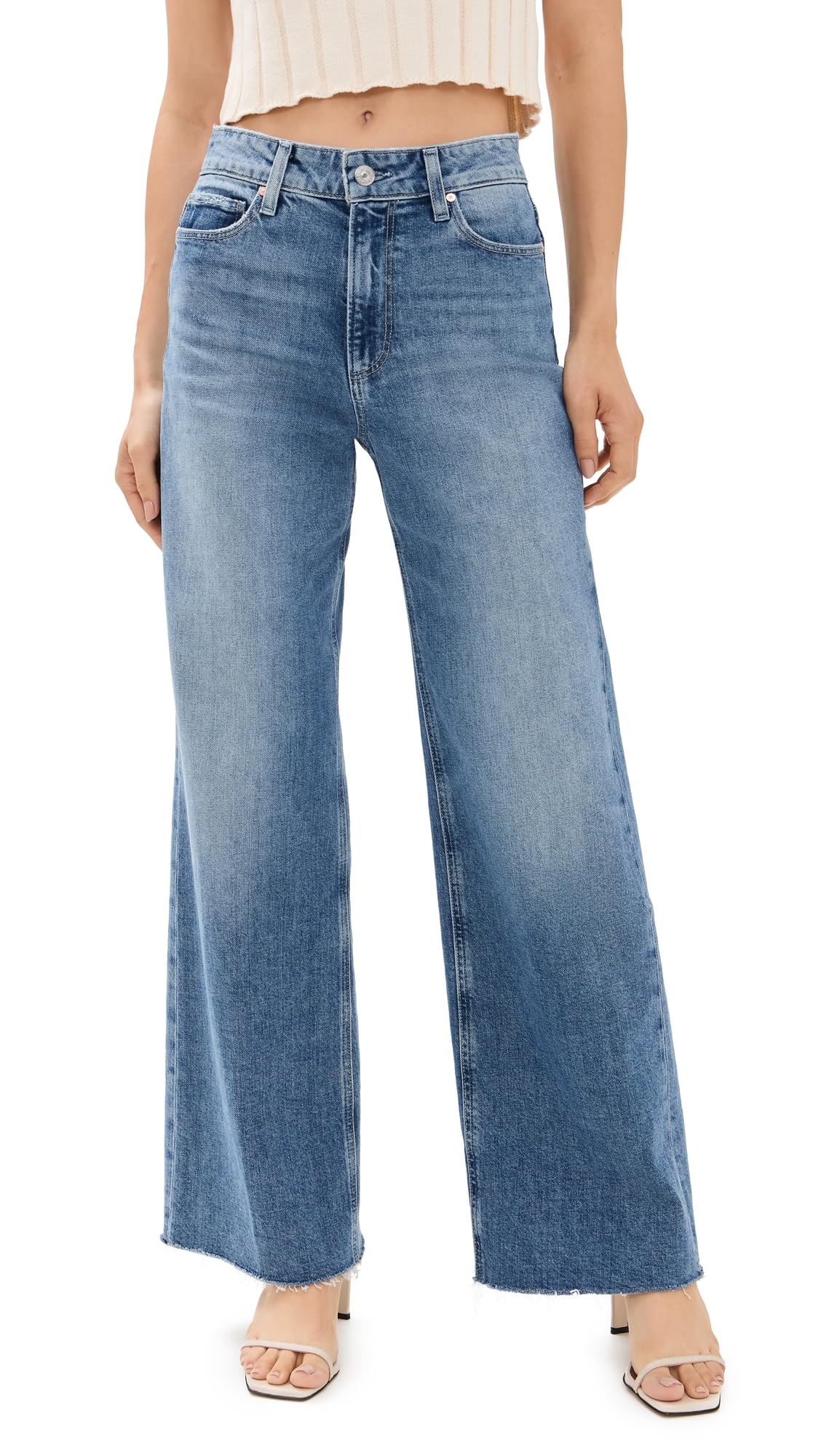 PAIGE Women's Anessa Raw Hem Jeans - High Waist Skinny Denim Pants for Casual & Night Out | Comfortable Stretch Fit for Everyday Wear