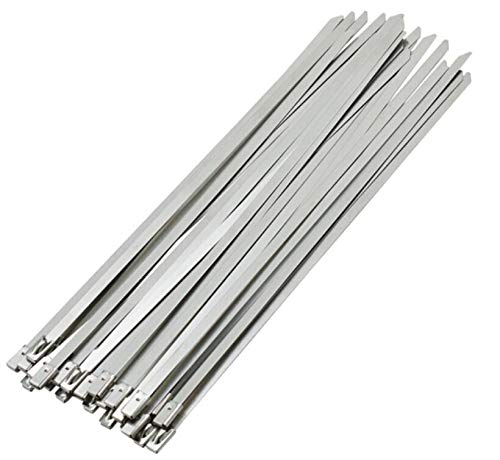 SYD 12-Inch Heavy Duty 304 Stainless Steel Cable Ties (100-Pack) - Natural Finish for Outdoor, Industrial & Home Organization
