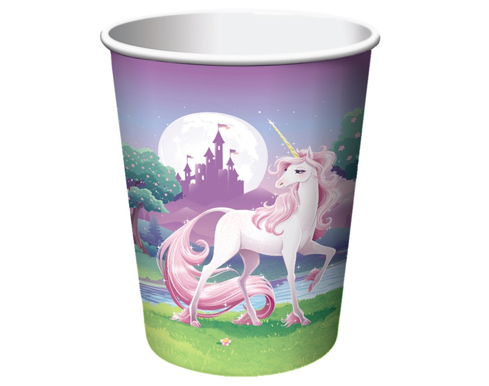 Creative Converting 375603 Unicorn Fantasy 9oz Disposable Cups - 8-Pack, Multicolor, One Size - Perfect for Birthday Parties, Baby Showers & Themed Events