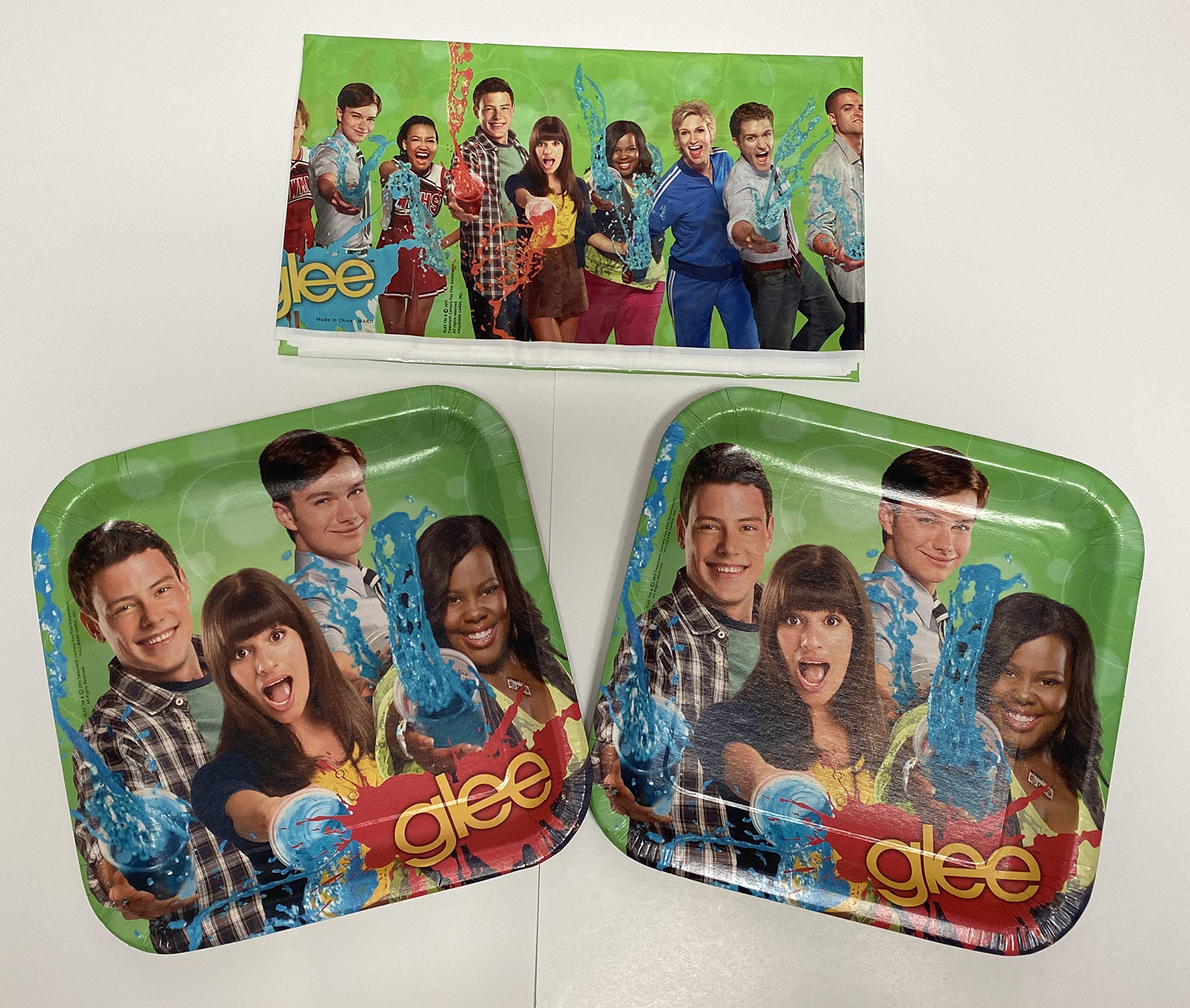 Glee 16-Piece Dinner Plate Set with Matching Table Cover - Elegant Tableware for Parties, Weddings & Holiday Gatherings