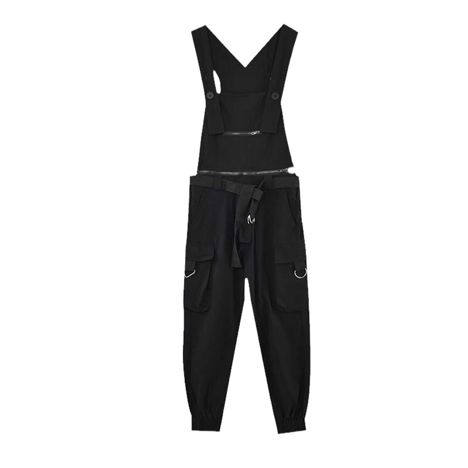 Men's Autumn Work Pants with Suspenders - Functional Casual Trousers for Hair Stylists, Teenagers & Hip Hop Fashion | Perfect for Barber Shops, Streetwear & Everyday Wear