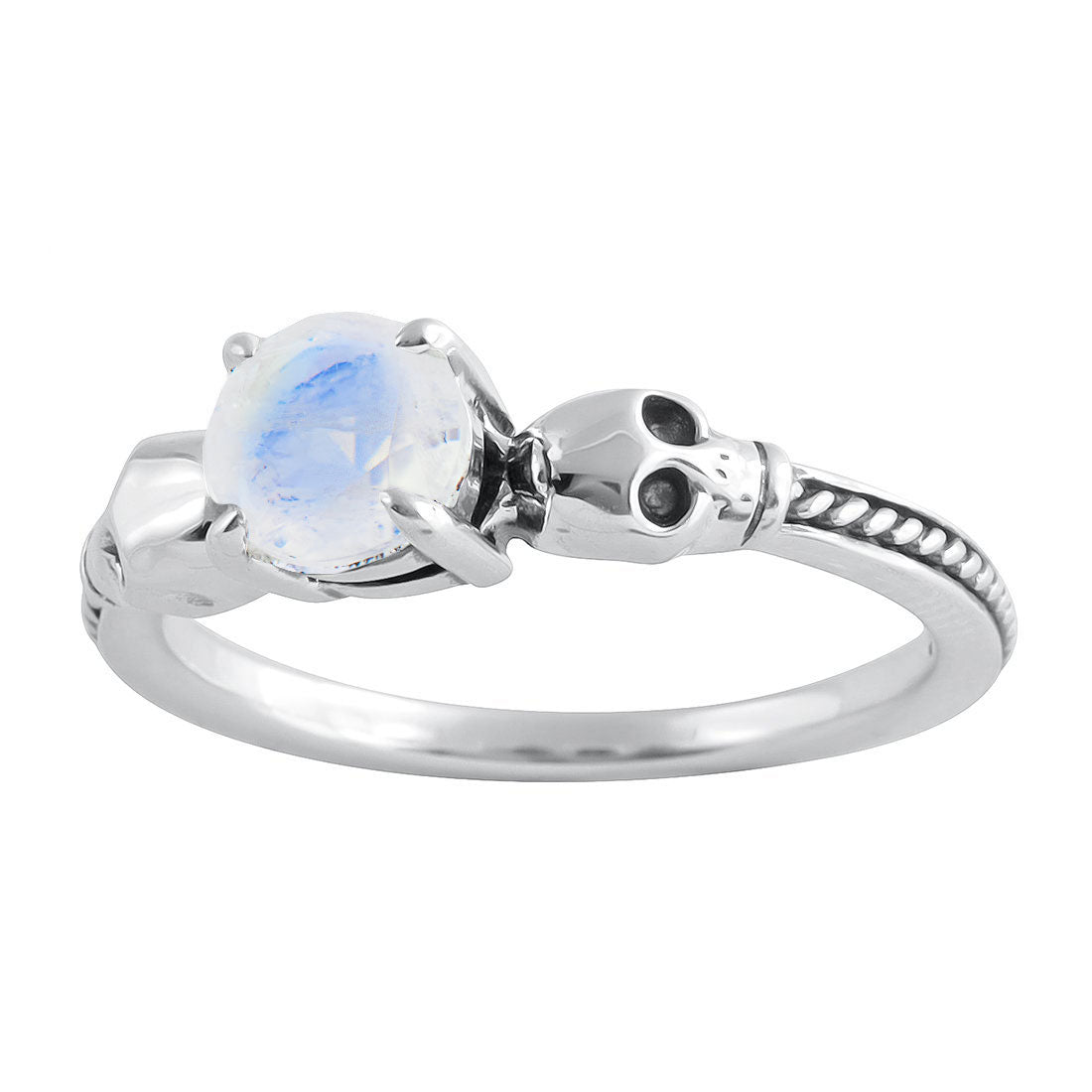 Rise of the Dead Moonstone Ring - Gothic Silver Jewelry for Women | Handmade Mystical Gemstone Ring | Perfect for Halloween, Cosplay & Witchy Aesthetic