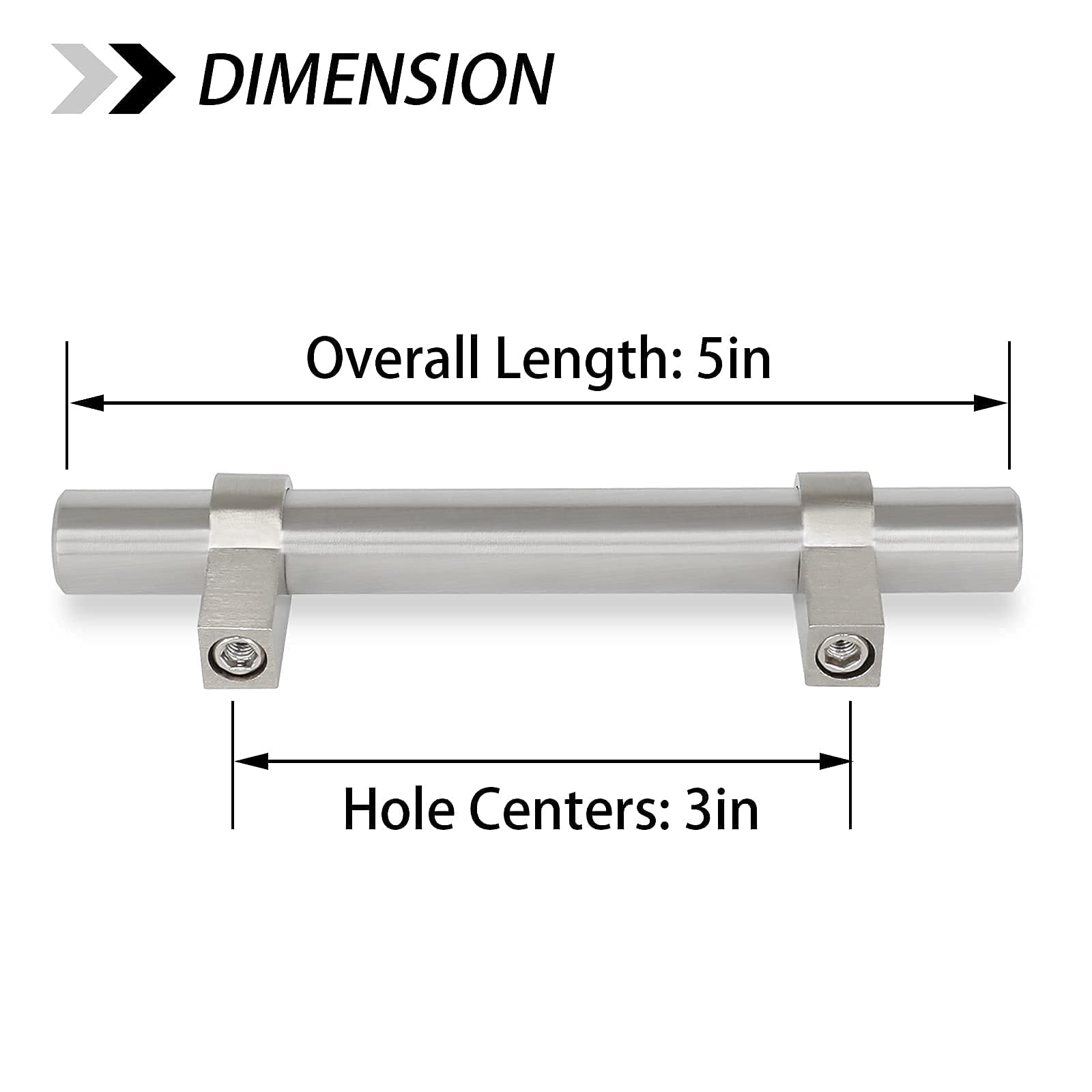 10 Pack 3 Inch Brushed Nickel Cabinet Pulls - Satin Nickel Kitchen Drawer Handles - Stainless Steel Dresser Hardware for Cabinets, Drawers & Furniture (Modern Home & Office Upgrade)