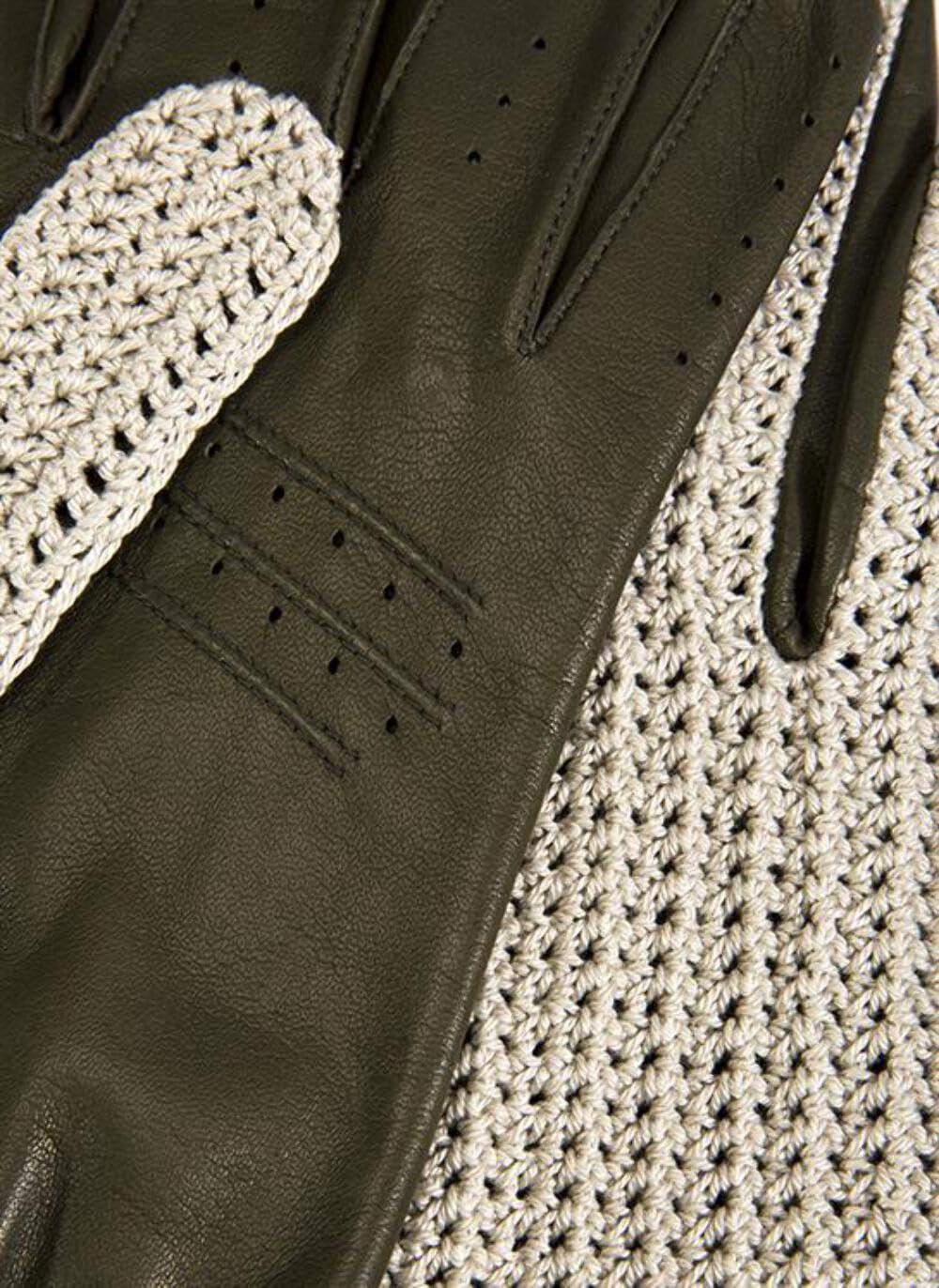 Dents Men's Donnington Crochet Back Driving Gloves - Black Leather Touchscreen Gloves for Winter Driving & Outdoor Activities