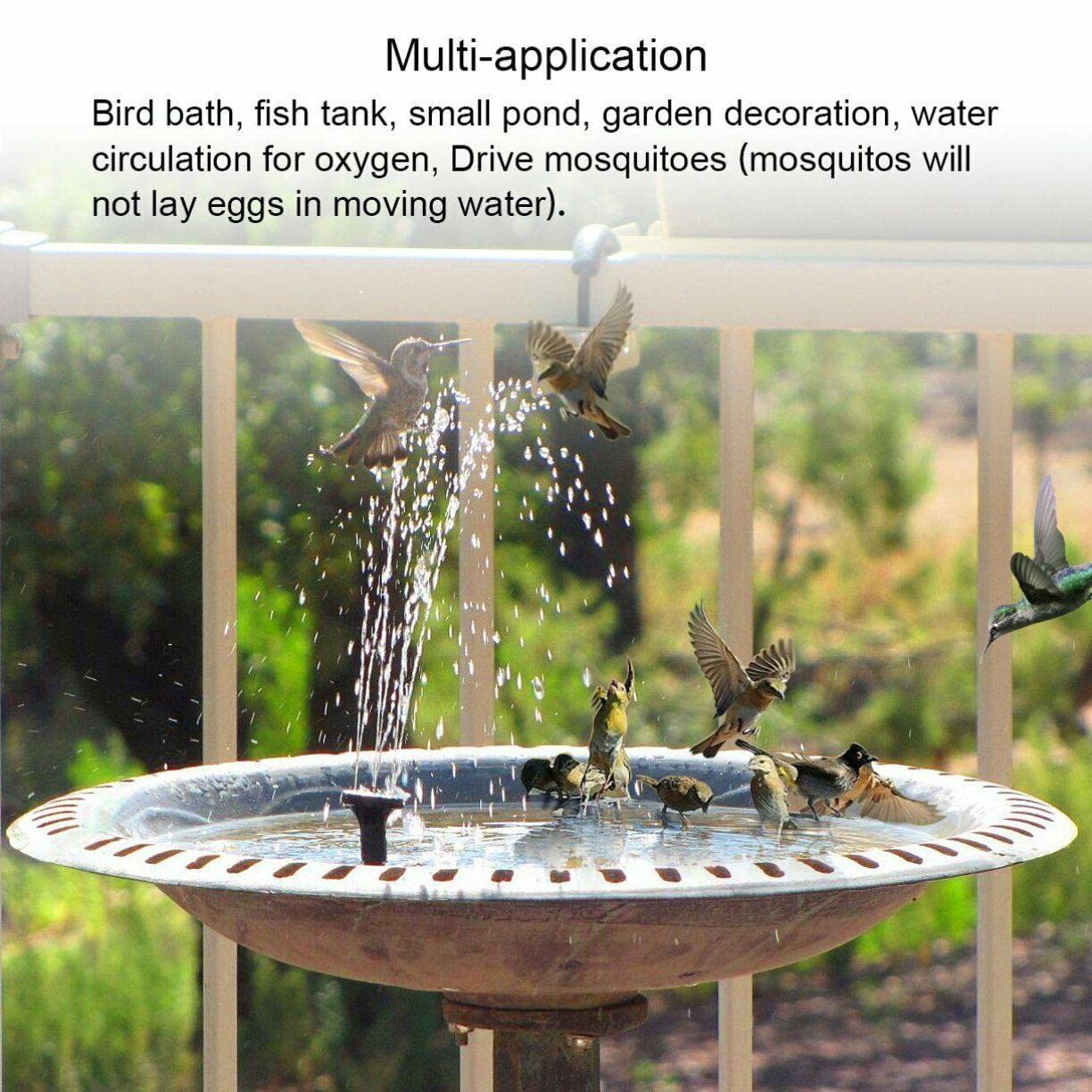 Yardwe 8V 1.6W Solar Fountain Pump - 200L/H Solar Powered Water Pump for Bird Bath, Small Pond, Garden Pool, Aquarium | Outdoor Decoration, Patio, Backyard Water Feature