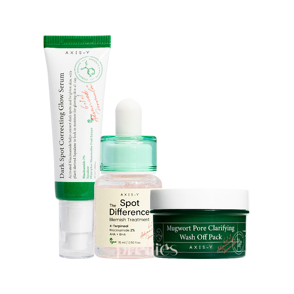 AXIS Y Dark Spot & Pore Care Treatment Set - Korean Skincare for Hyperpigmentation & Large Pores - Includes Wash Off Pack & Serum - Perfect for Nighttime Routine & Acne-Prone Skin