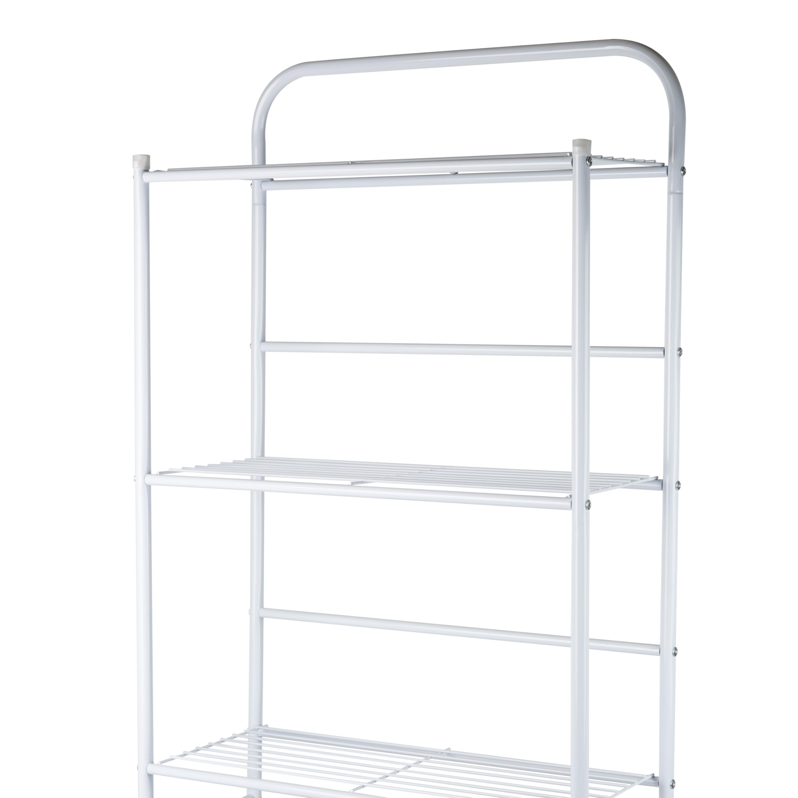 Mind Reader Over The Toilet Storage Rack - White Metal Bathroom Organizer Shelf (23.5