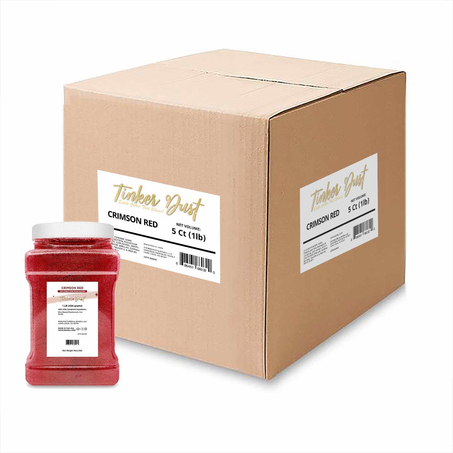 Premium Crimson Red Tinker Dust® Glitter - EU Compliant Cosmetic Grade Bulk Glitter for Crafts, Nail Art & DIY Projects | Perfect for Party Decorations, Scrapbooking & Festival Makeup