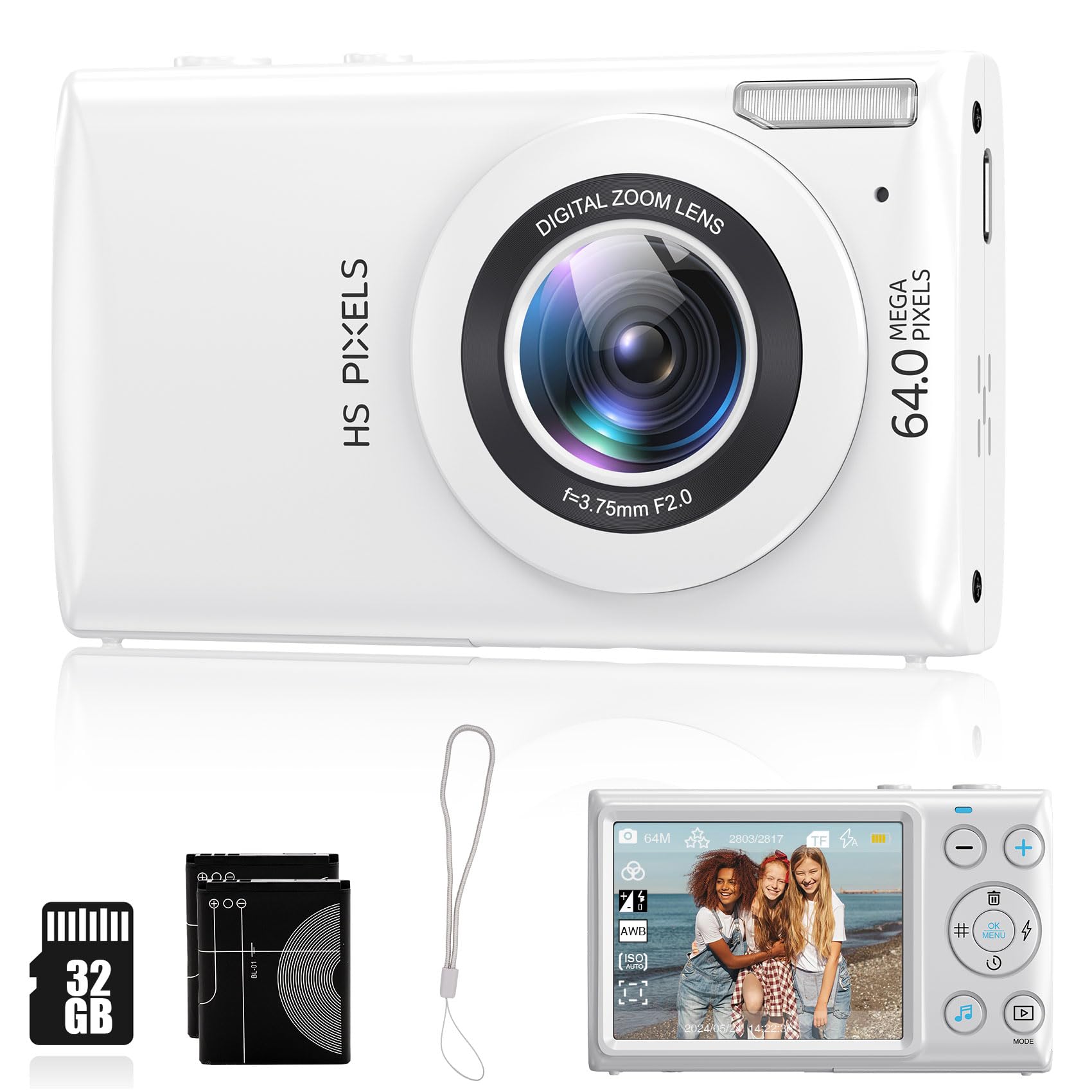 4K Vlogging Camera with 32GB Memory Card - 2.8