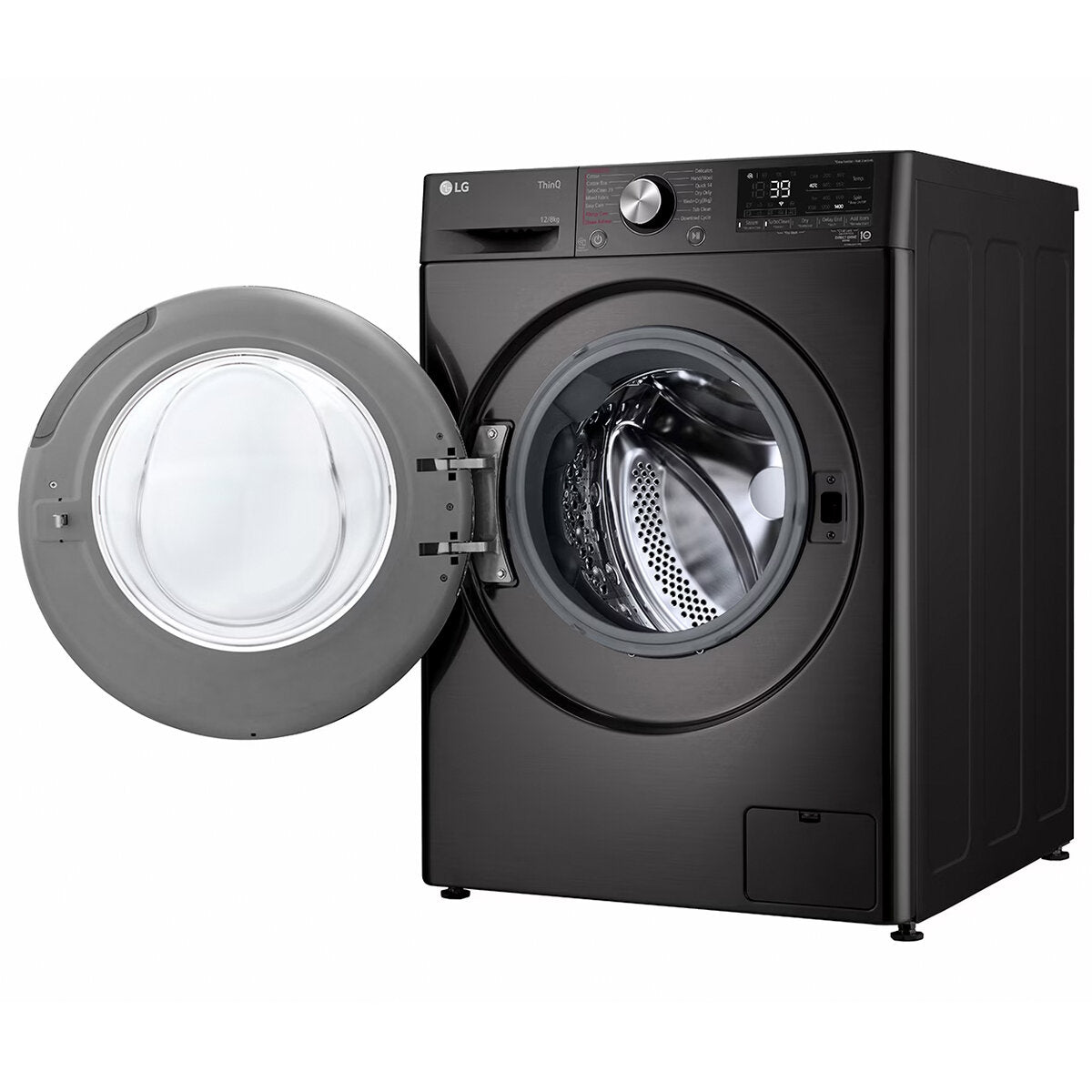 LG Series 9 12kg/8kg Front Load Washer Dryer Combo with Steam Function - Black (WVC9 1412B) - Perfect for Small Laundry Rooms & Apartments