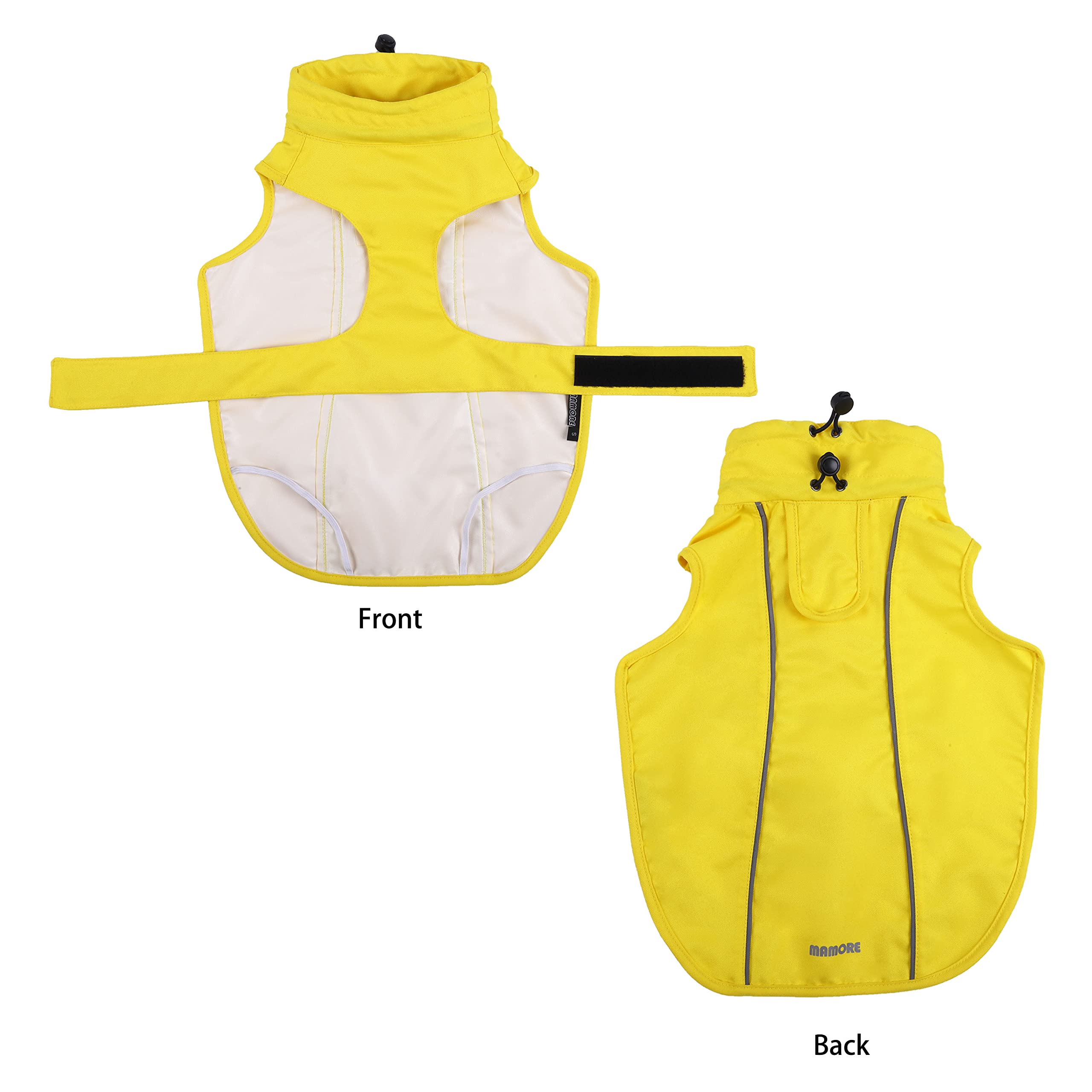 Waterproof Dog Raincoat with Reflective Strip - Adjustable Breathable Rain Jacket with Leash Hole for Small Dogs (Yellow) - Perfect for Walking, Hiking & Outdoor Adventures in Rainy Weather