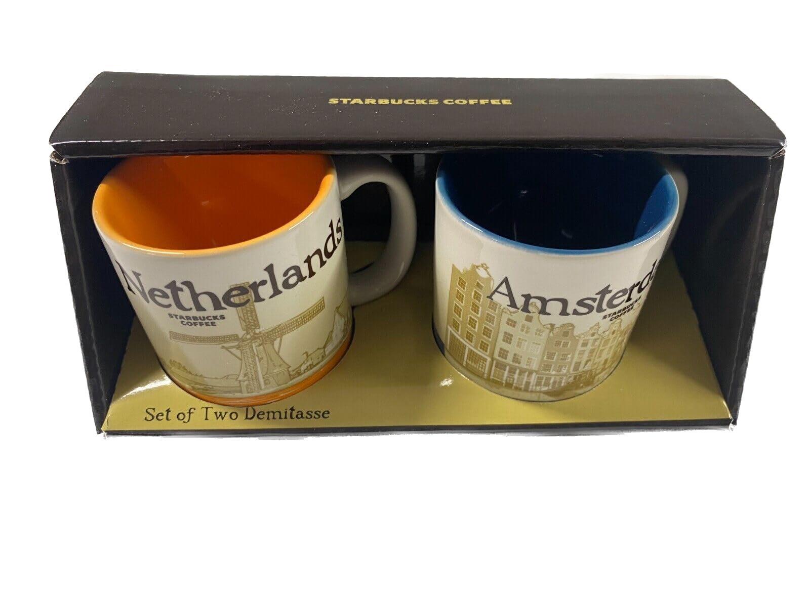 Starbucks Demitasse Mugs - Collectible Dutch Amsterdam Design Coffee Cups - Perfect for Espresso, Tea & Home Decor Gifts