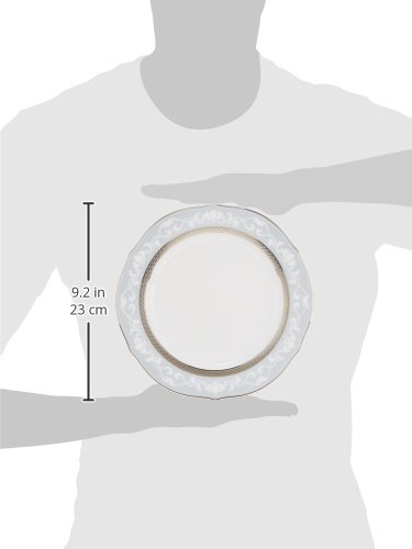 Noritake Hampshire Platinum Fine Porcelain Accent Plates (Set of 2) - 9.1 Inch (23 cm) Elegant Dinnerware for Formal Dining & Special Occasions