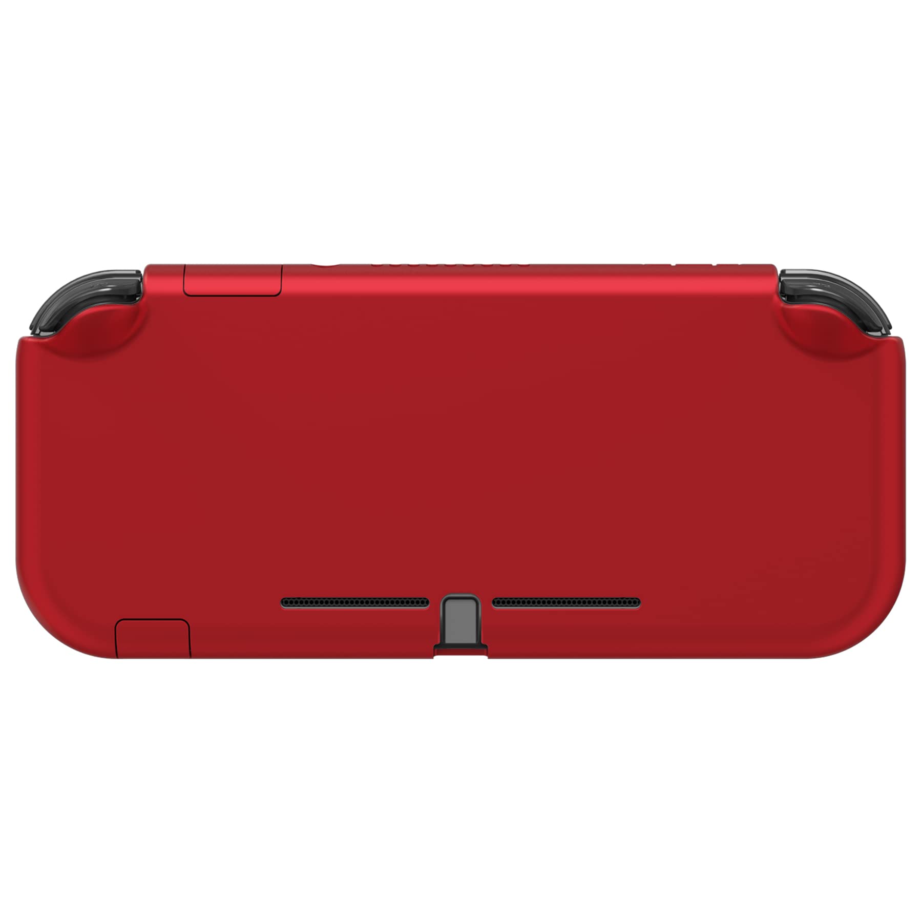 eXtremeRate PlayVital Custom Protective Grip Case for Nintendo Switch Lite - Scarlet Red Hard Shell Cover with Tempered Glass Screen Protector (Black Border) | Enhanced Gaming Comfort & Protection for Travel & Long Play Sessions