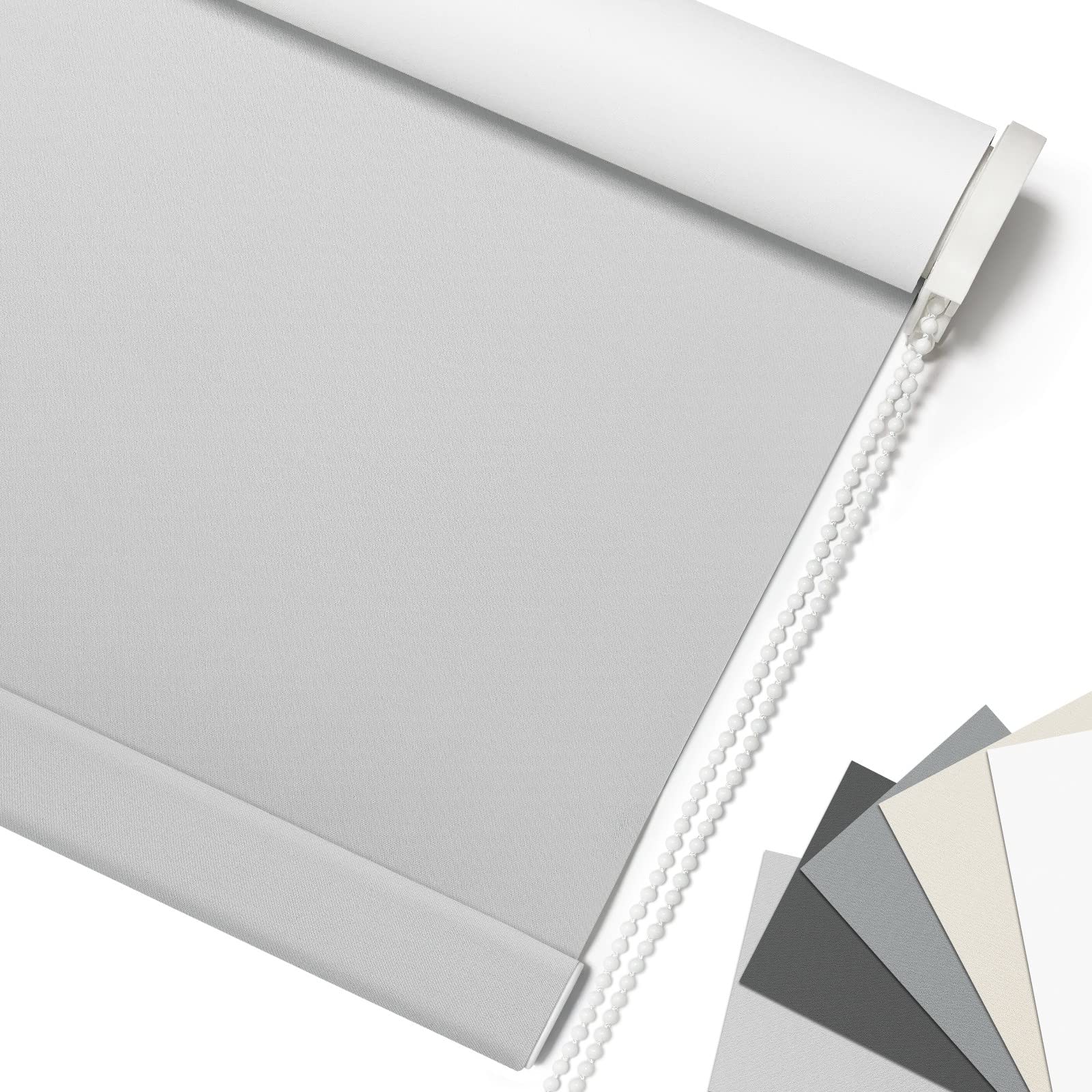 Keego Blackout Roller Shades for Windows - Room Darkening, Light White, 33