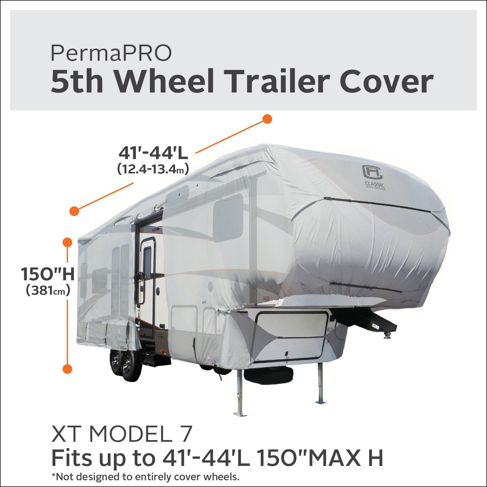 PermaPRO 5th Wheel RV Cover for 41'-44' Trailers - Weather Protection for Campers & Travel Trailers