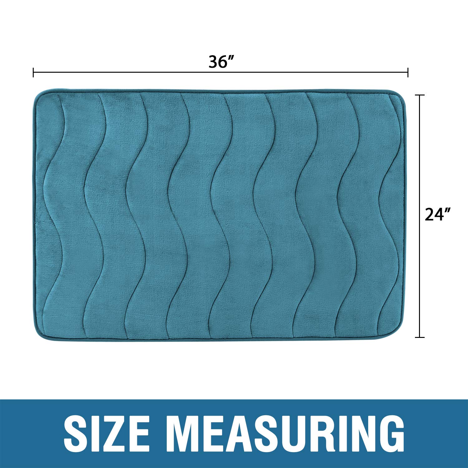 Premium Flamingo Print Memory Foam Bath Mat - Super Absorbent Non-Slip Quick Dry Shower Rug for Bathroom (24x36 Inches, Dark Teal) - Soft & Comfortable Floor Mat for Kids & Adults - Perfect for Bathroom, Shower, Spa & Poolside Use