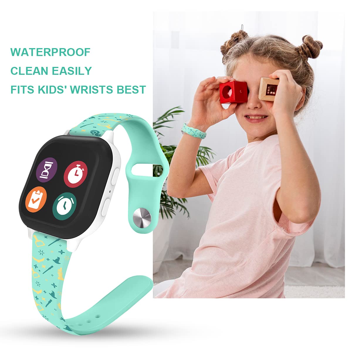Breathable Soft Silicone Watch Band Replacement for Gizmo Watch 2 & 1 - Kids Adjustable Durable Rubber Strap for Active Play, Sports & Everyday Wear