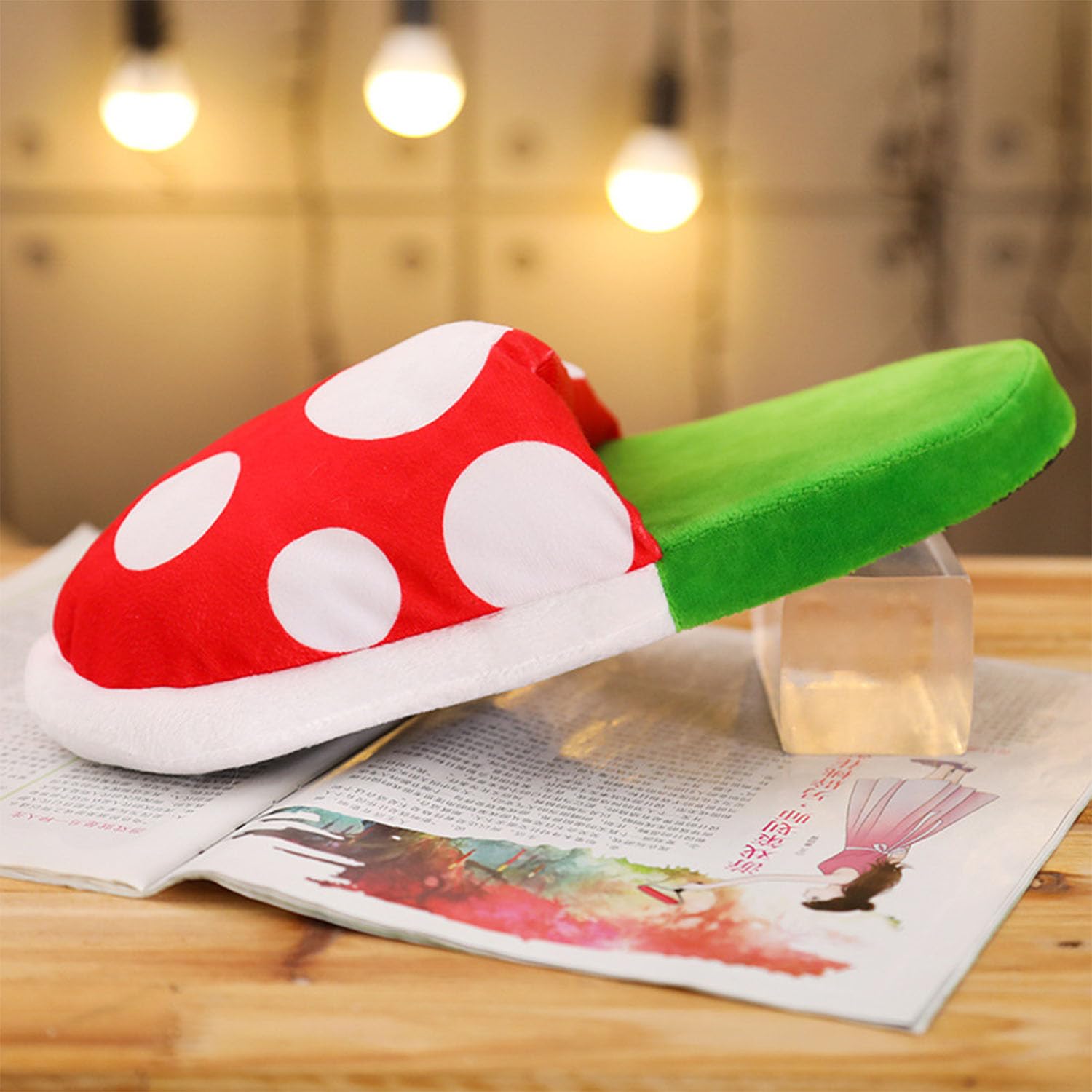 Piranha Plant Plush Slippers with Pipe Pot Holder - Super Mario Inspired Funny House Shoes for Women & Men - Cozy Gaming Gift for Teens & Adults - Perfect for Cosplay, Lounge Wear & Video Game Fans (One Size)