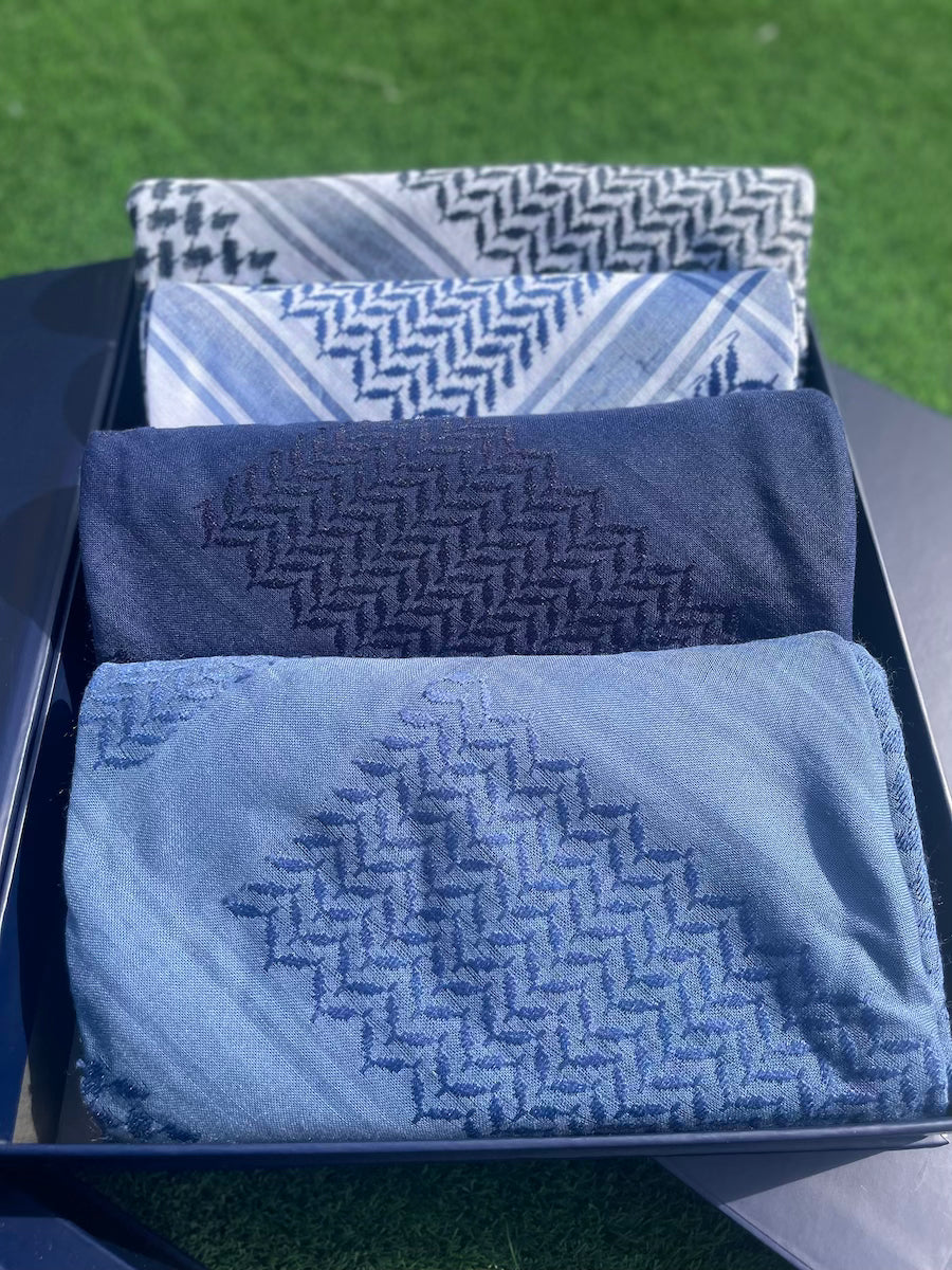 Ocean Voyage Collection: Premium Shemagh & Keffiyeh Scarf Set - Limited Edition Arabic Headwear for Men & Women - Perfect for Travel, Outdoor Adventures & Fashion Accessories
