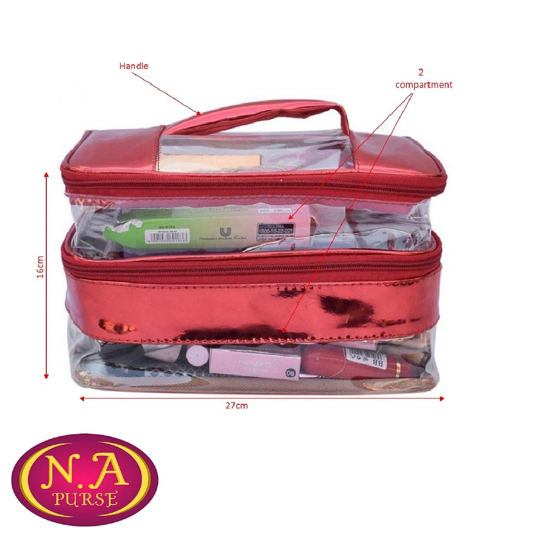 Women's Vanity Box Cosmetic Case - Portable Makeup Organizer with Mirror for Travel, Home & Office | N A PURSE