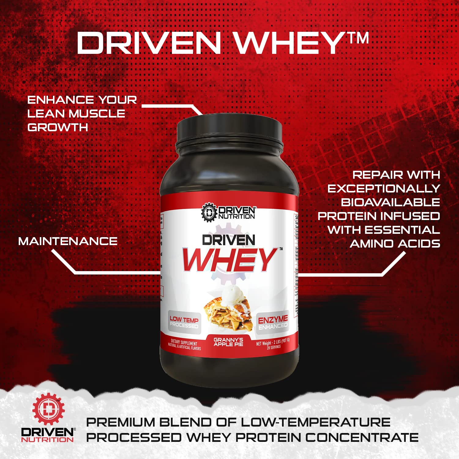 Grass Fed Whey Protein Powder - 23g Protein with BCAA & Digestive Enzymes for Muscle Recovery | Delicious Banana Pie Flavor | Post-Workout Shake & Healthy Breakfast Supplement (2 lb)