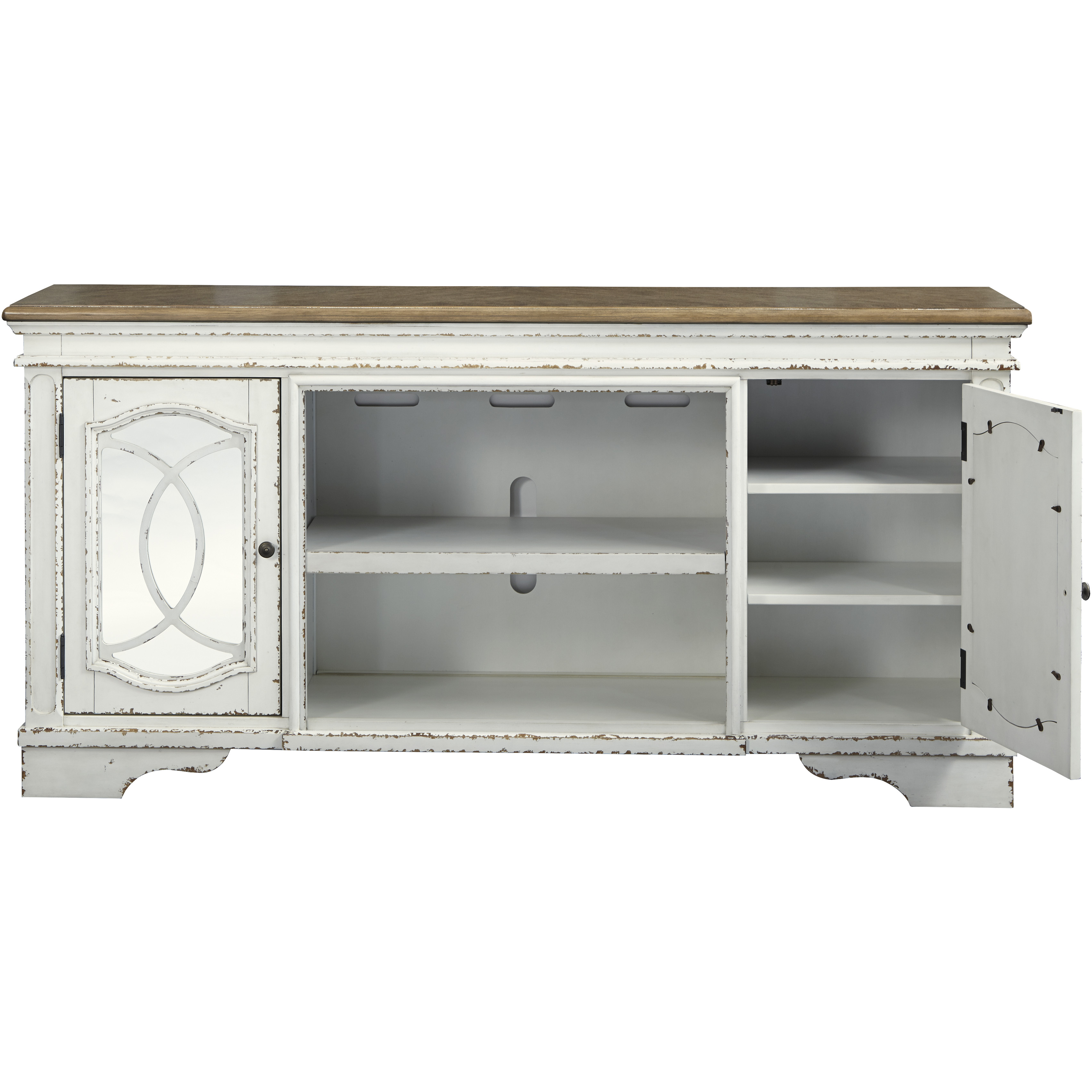 Modern TV Stand with Storage Shelves - Sturdy Wooden Entertainment Center for Living Room, Bedroom - Fits Flat Screen TVs up to 65