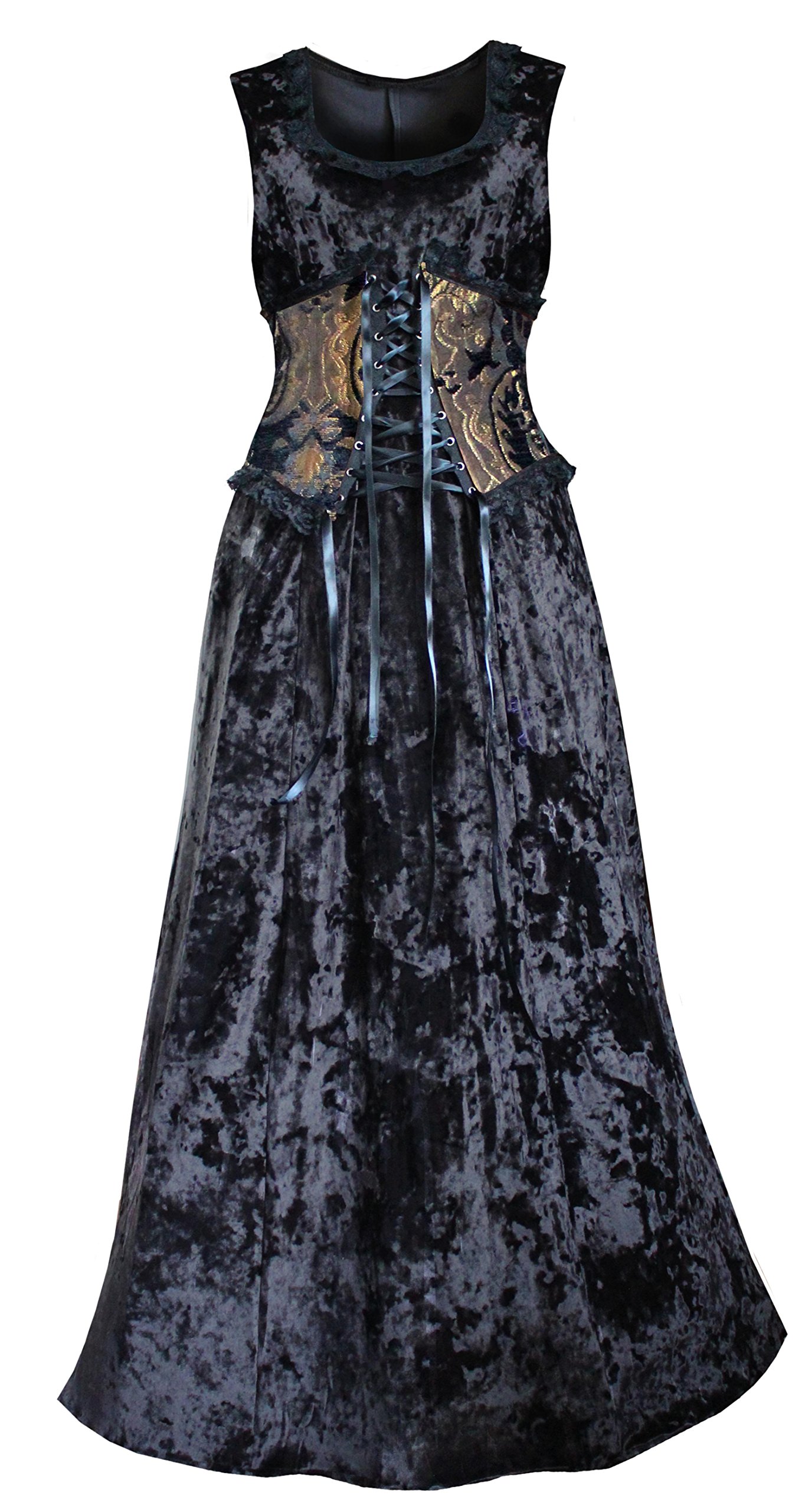 Victorian Steampunk Gothic Renaissance Brocade Velvet Corset Dress for Women | Elegant Vintage Costume for Cosplay, Renaissance Fairs & Themed Parties