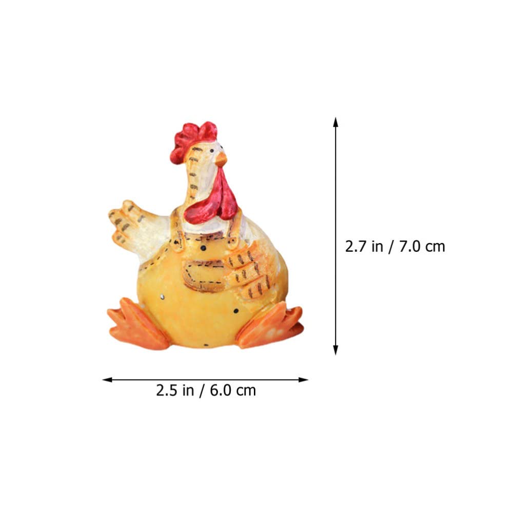ULTNICE 2-Piece Cute Chicken Figurine Set - Resin Rooster & Hen Couple Statue - Miniature Farm Animal Collectibles - Easter & Spring Home Decor - Perfect for Farmhouse Tabletop, Party Supplies & Seasonal Display