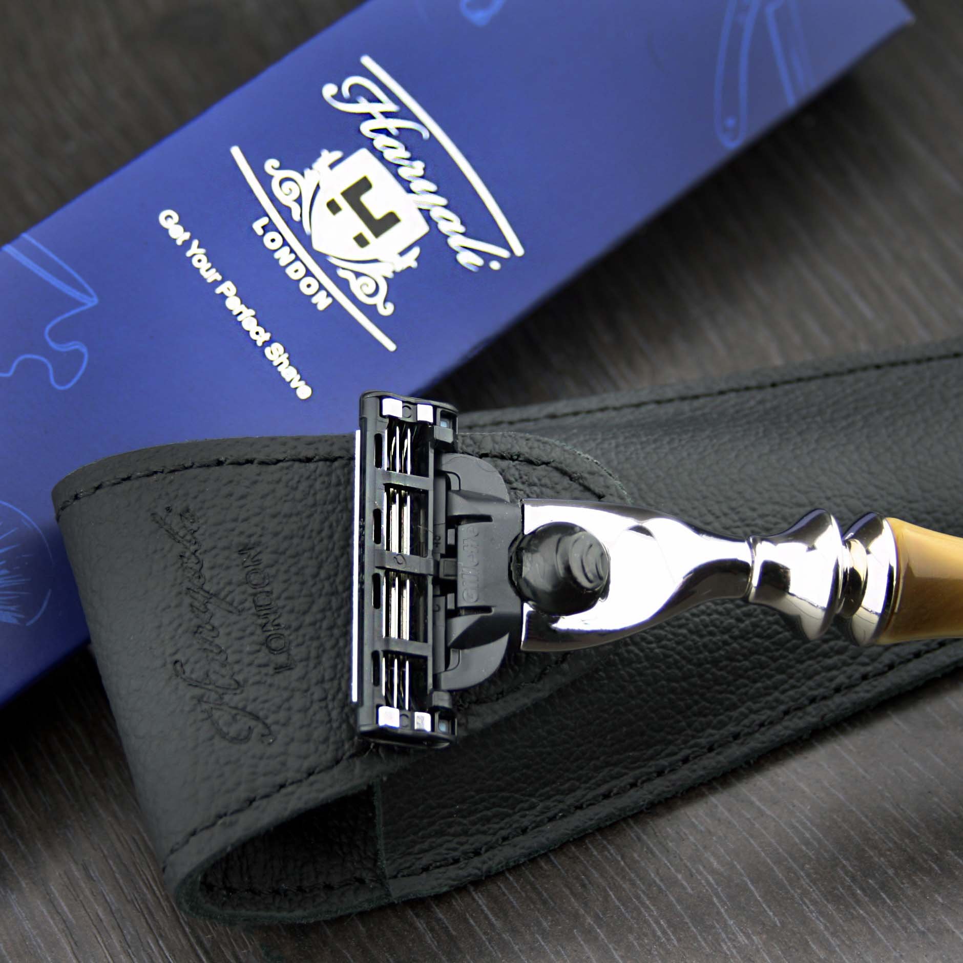 Premium Triple Edge Cartridge Razor for Men with Horn Replica Handle | Smooth Shaving & Grooming Kit | Perfect Gift for Dad, Husband & Boyfriend | Ideal for Daily Shaving, Travel & Special Occasions