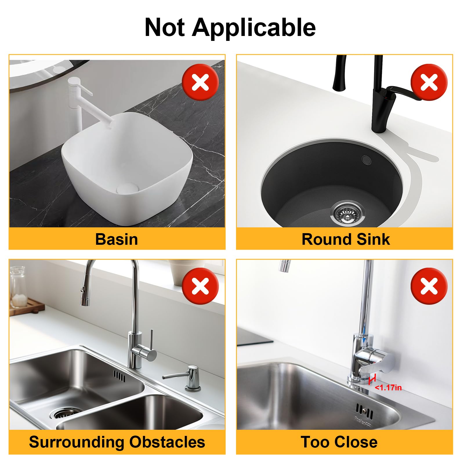 24 Inch Silicone Faucet Mat for Kitchen Sink - 5°Slope Fast Draining Splash Guard Behind Faucet, Non-Slip Sink Protector Mat for Kitchen & Bathroom (Gray) - Perfect for Countertop Protection & Water Splash Prevention